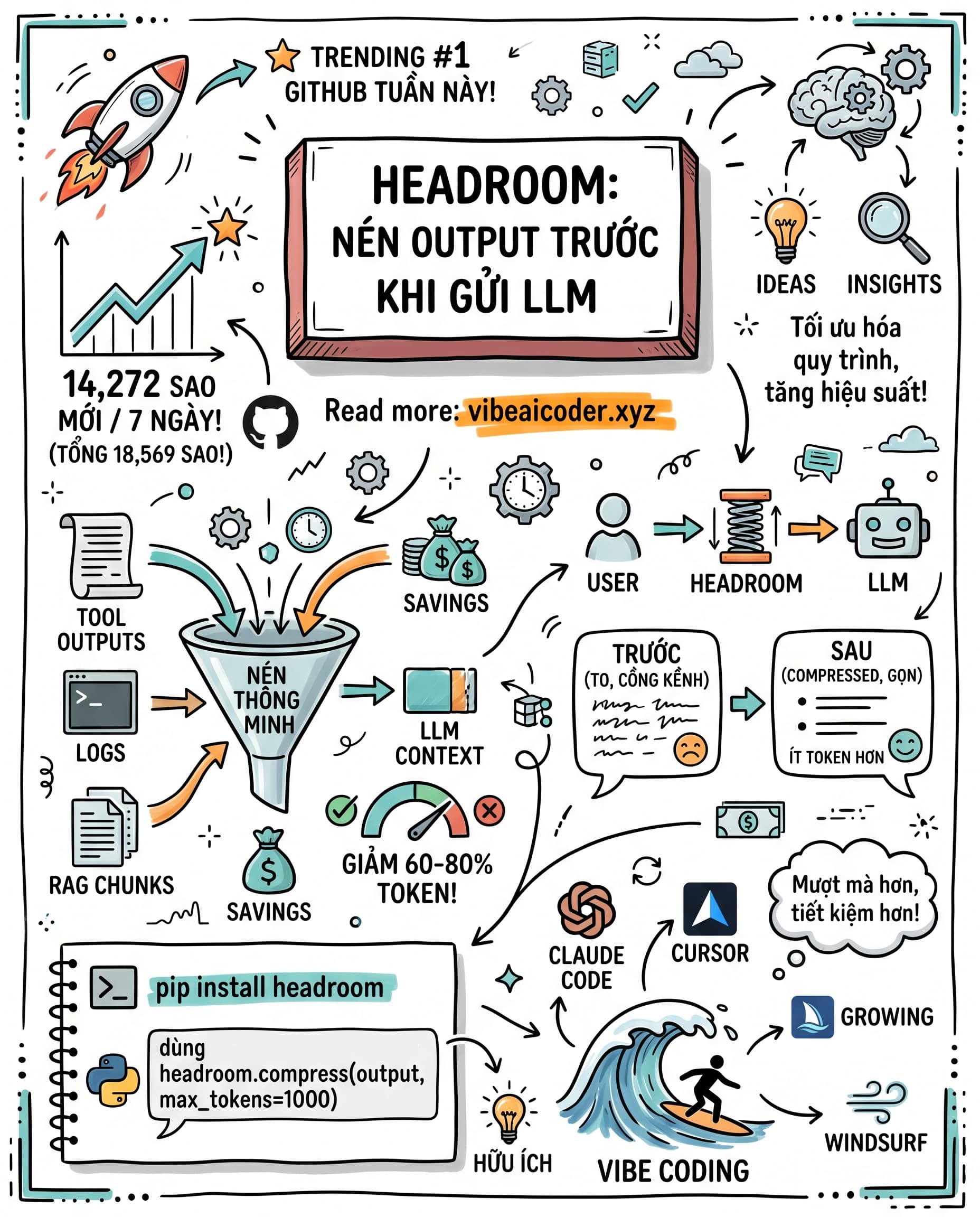🗜️ Thư Viện Python Giúp AI Agent Tiết Kiệm Tới 80% Token Context Window