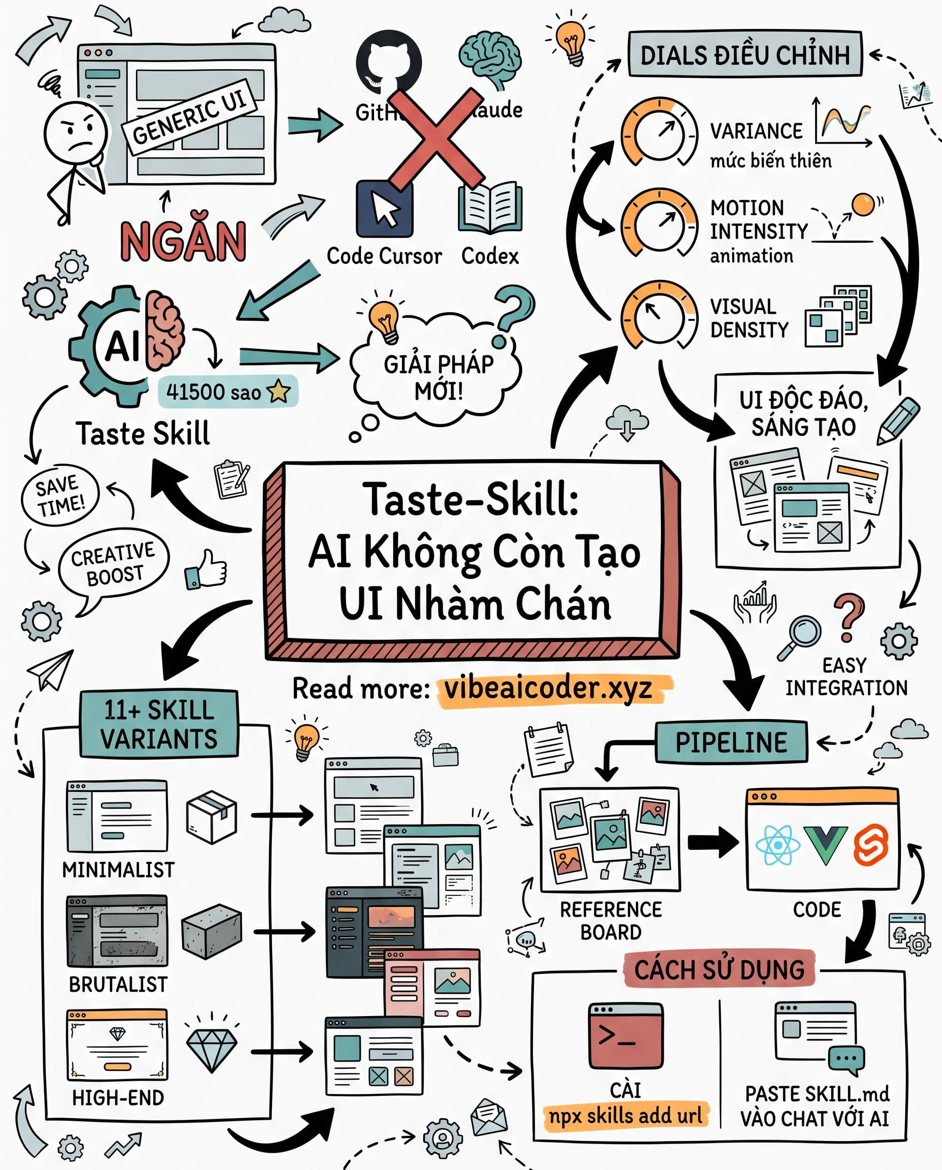 🎨 Taste Skill: Bộ Công Cụ Giúp AI Code Giao Diện Đẹp Thay Vì Nhàm Chán