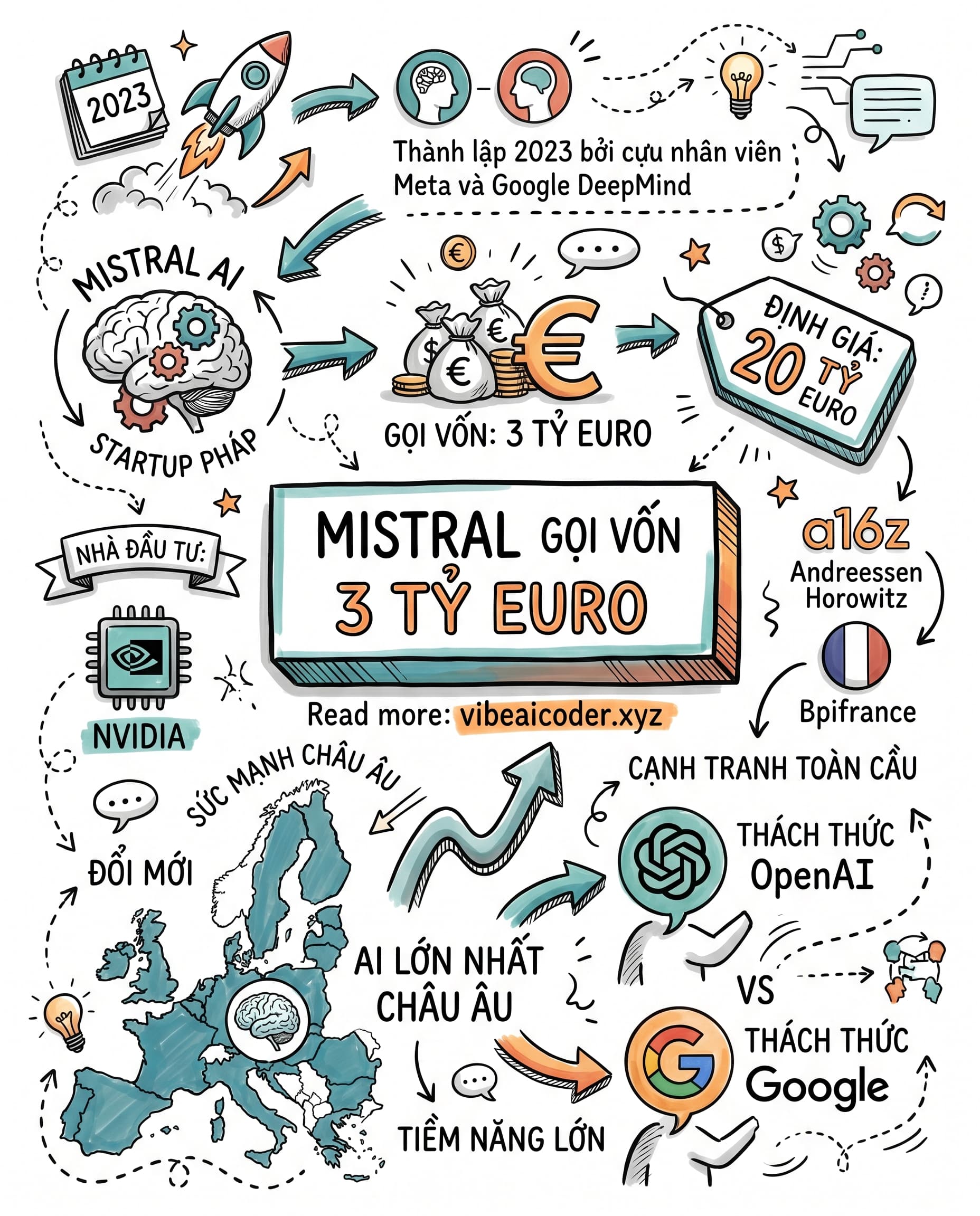 💶 Mistral AI Gọi Vốn 3 Tỷ Euro: Startup Pháp Thách Thức OpenAI và Google