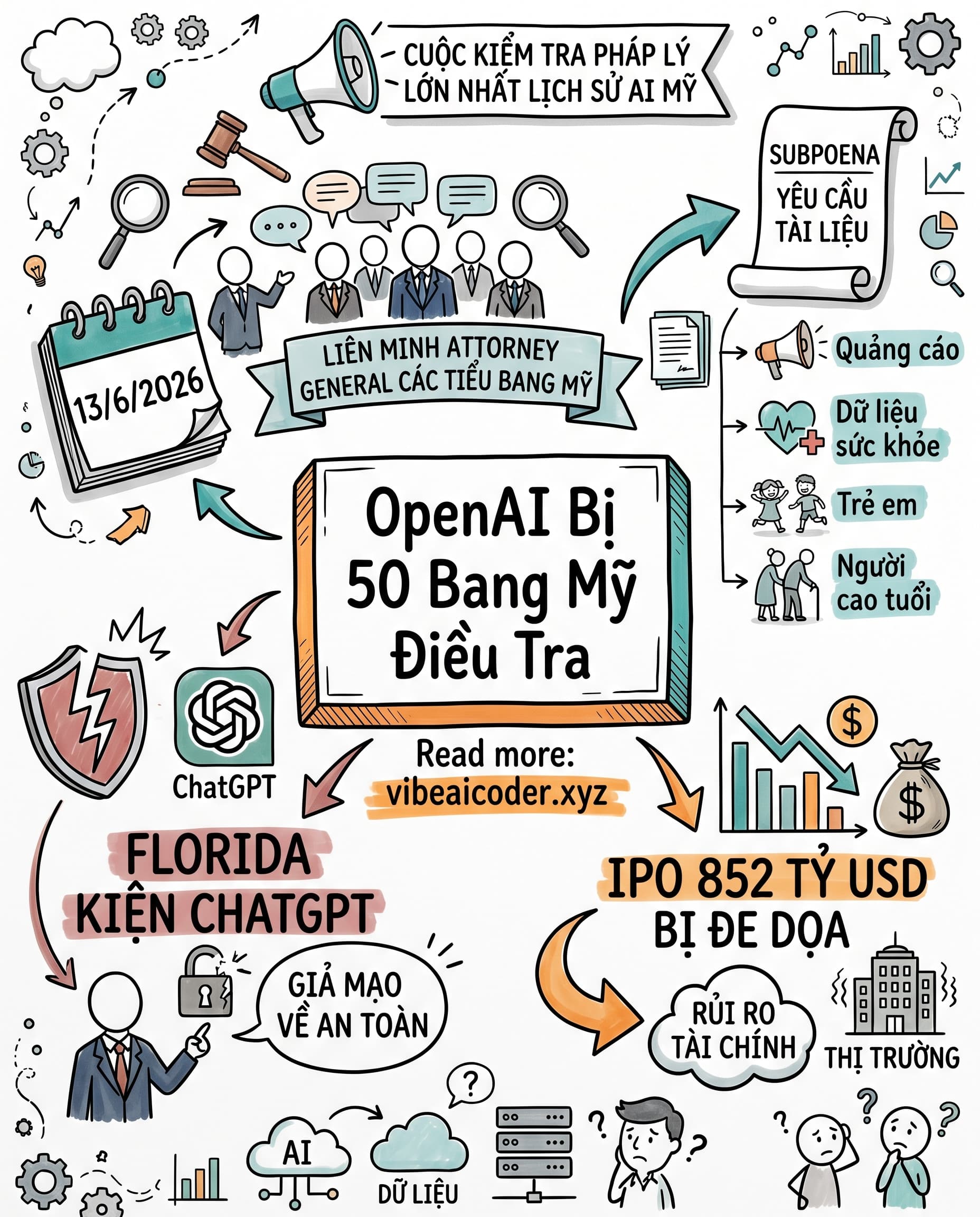 ⚖️ OpenAI Đối Mặt Điều Tra Pháp Lý Lớn Nhất Lịch Sử AI Nước Mỹ