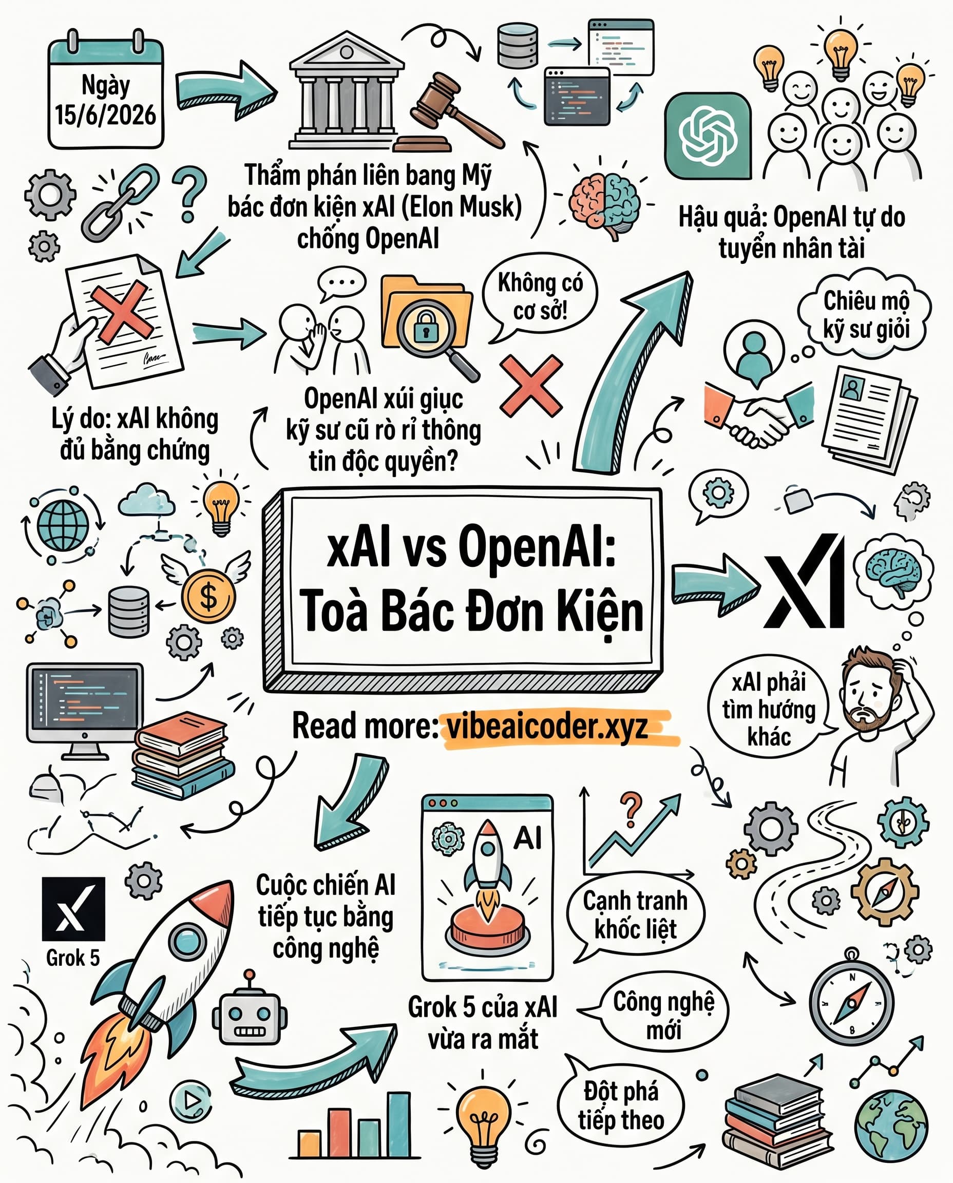 ⚖️ Tòa Mỹ Bác Đơn Kiện Của Elon Musk, OpenAI Được Tự Do Tuyển Kỹ Sư xAI