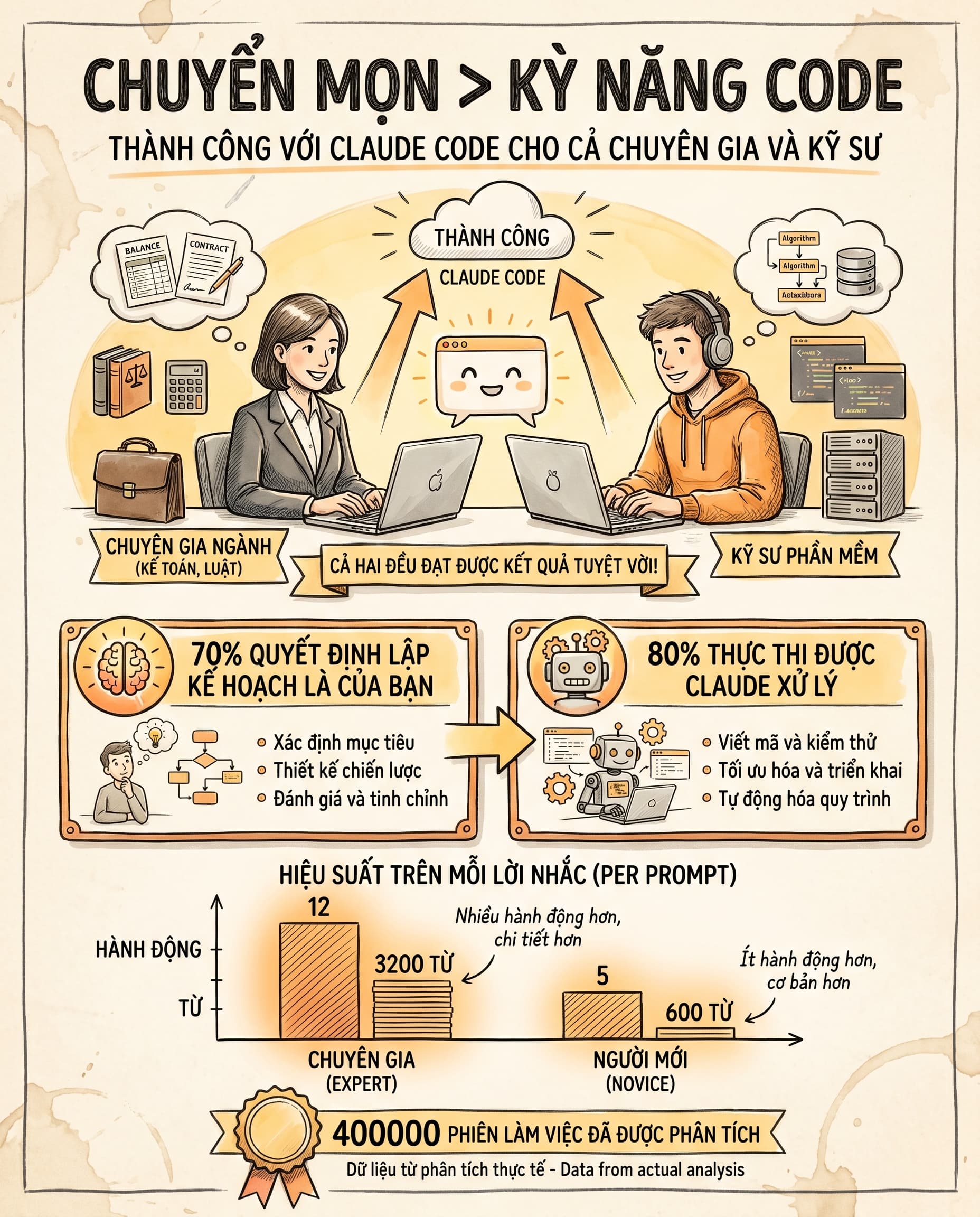 🧠 Chuyên Môn Của Bạn Đáng Giá Hơn Kỹ Năng Code Khi Dùng Claude Code