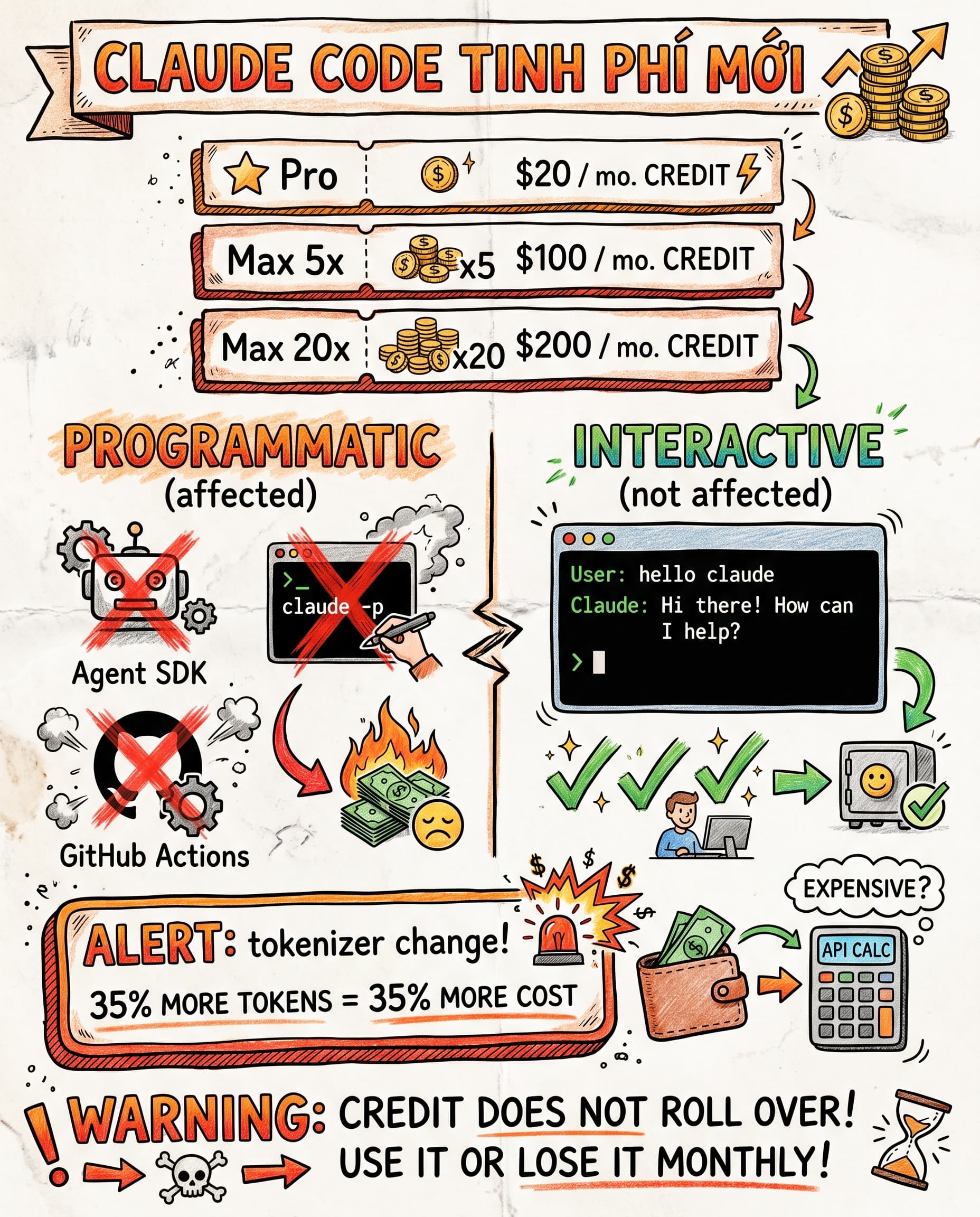 💰 Claude Code Tính Phí Mới Từ 15/6: Programmatic Usage Không Còn Trong Gói Subscription