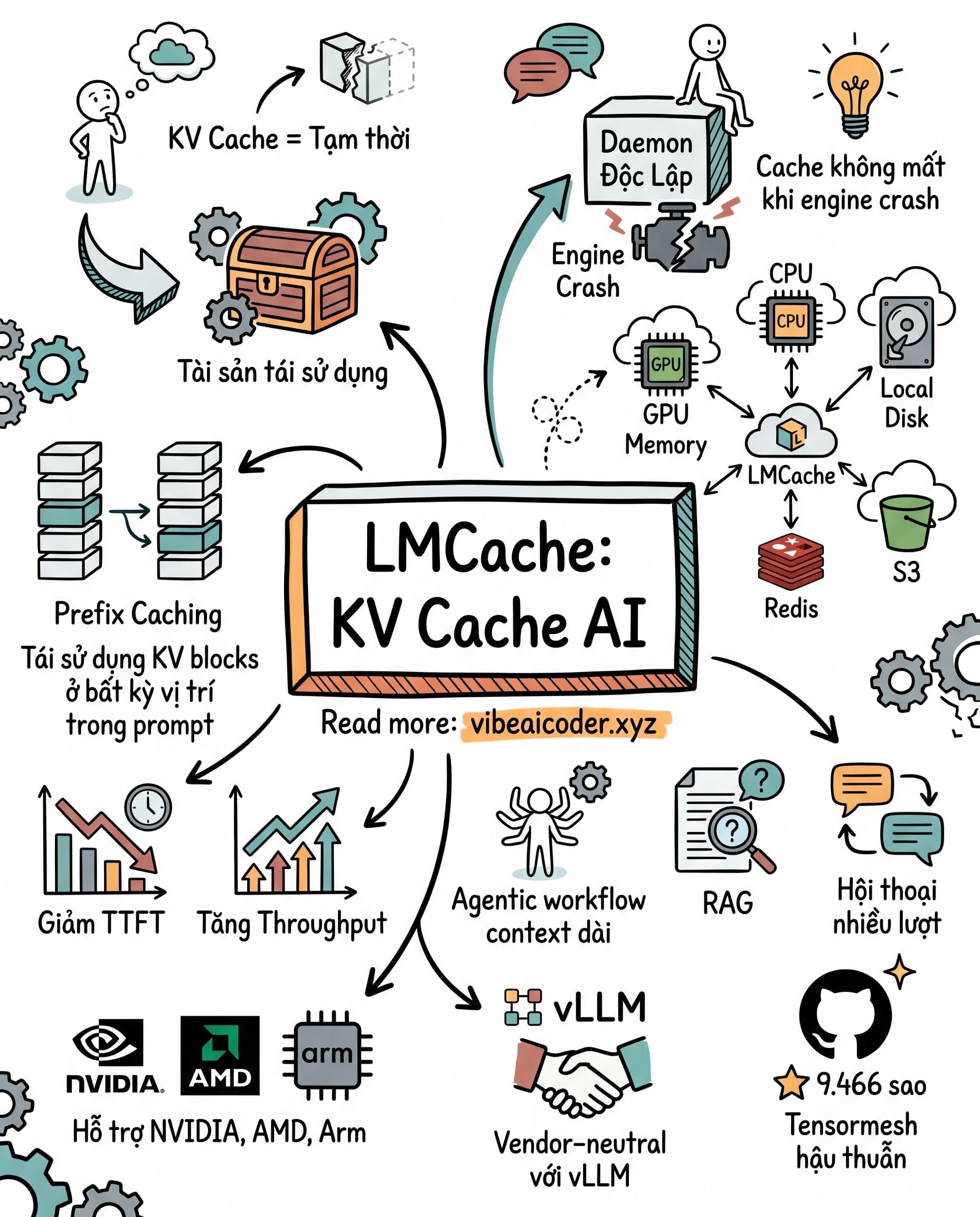 🔥 LMCache: Giải Pháp Giữ KV Cache LLM Không Bao Giờ Bị Mất Nữa