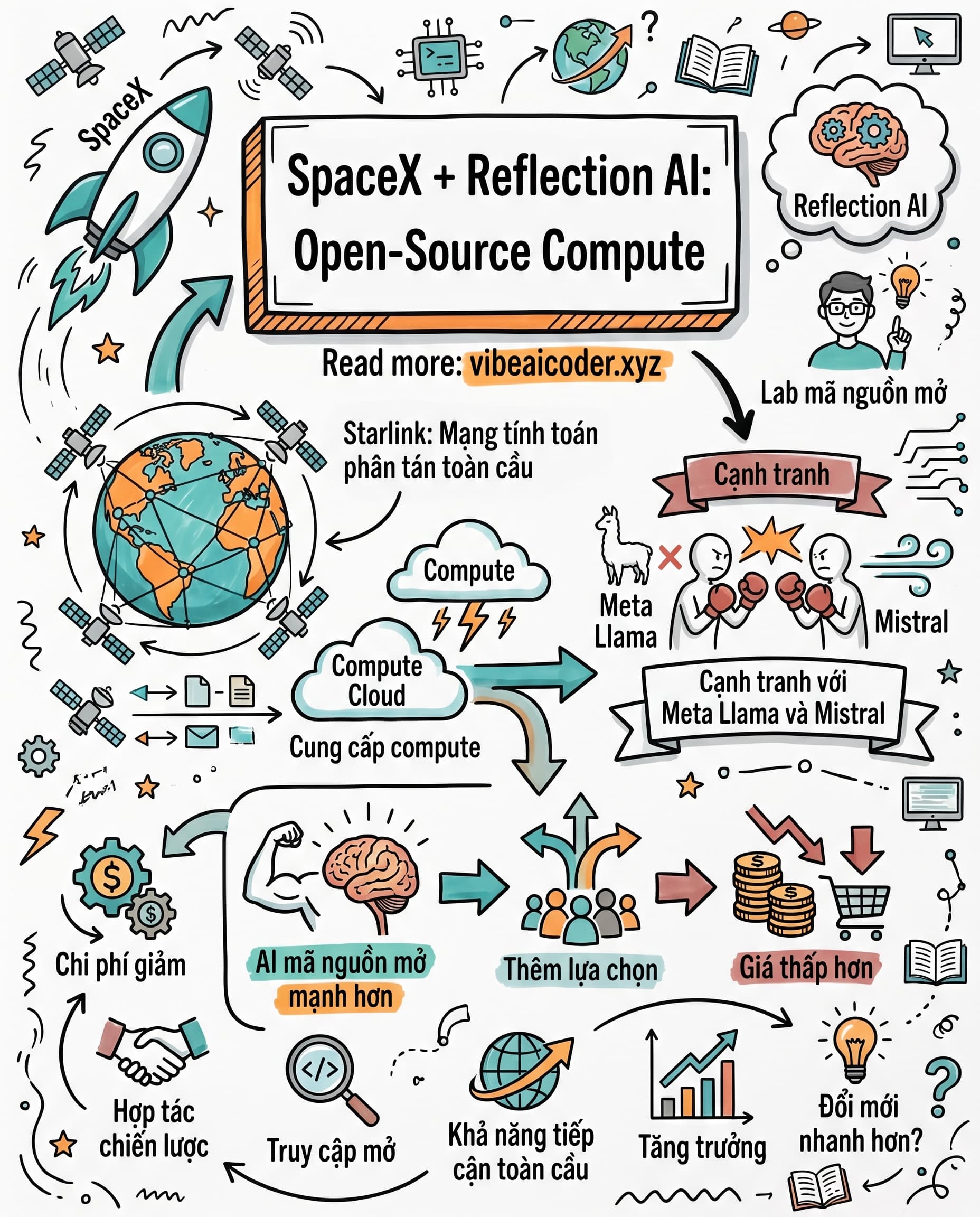 🚀 SpaceX Bắt Tay Reflection AI: Cuộc Đua Mô Hình Mã Nguồn Mở Bắt Đầu