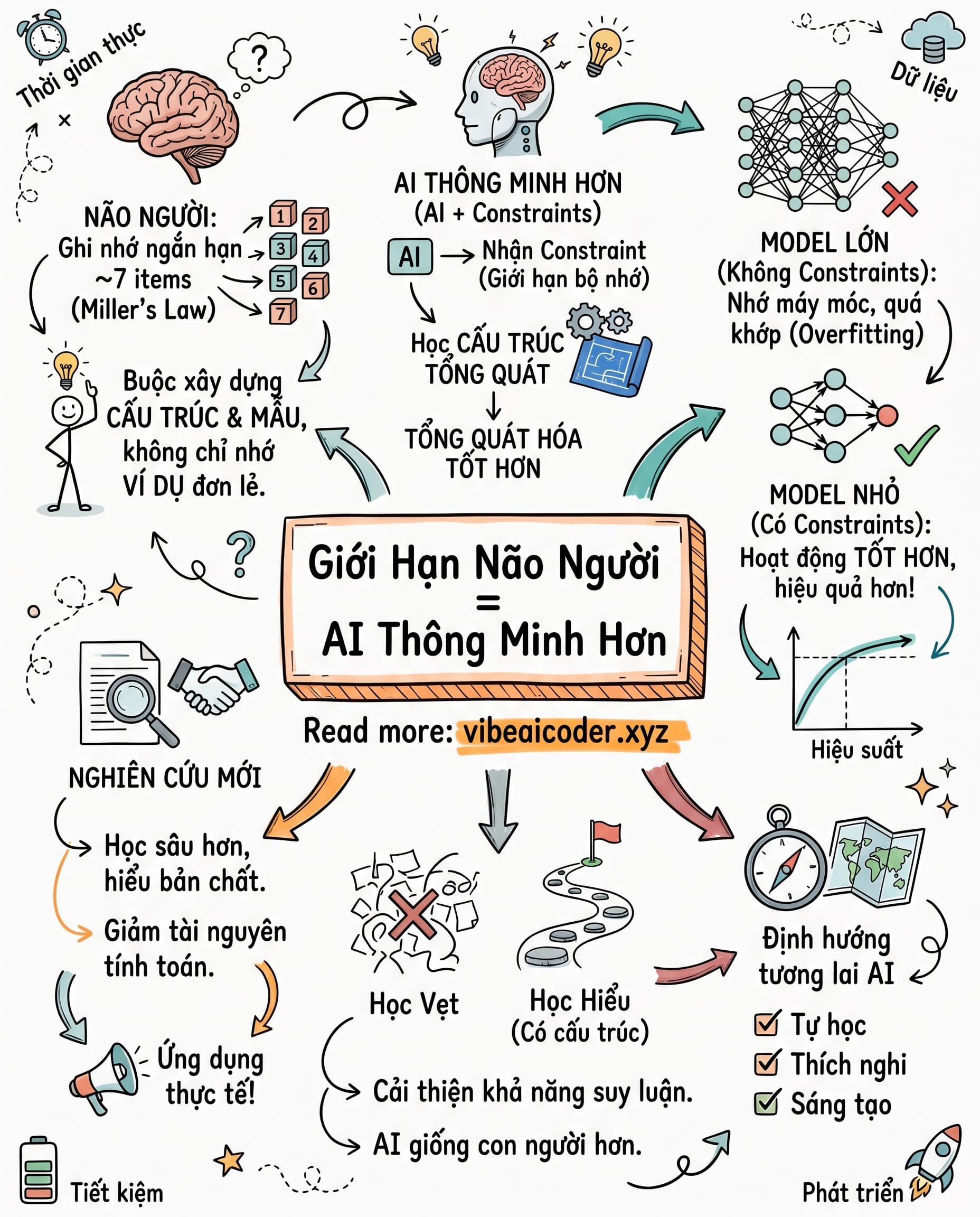 🧠 Giới Hạn Bộ Nhớ Não Người Giúp AI Học Thông Minh Hơn Thật Sự