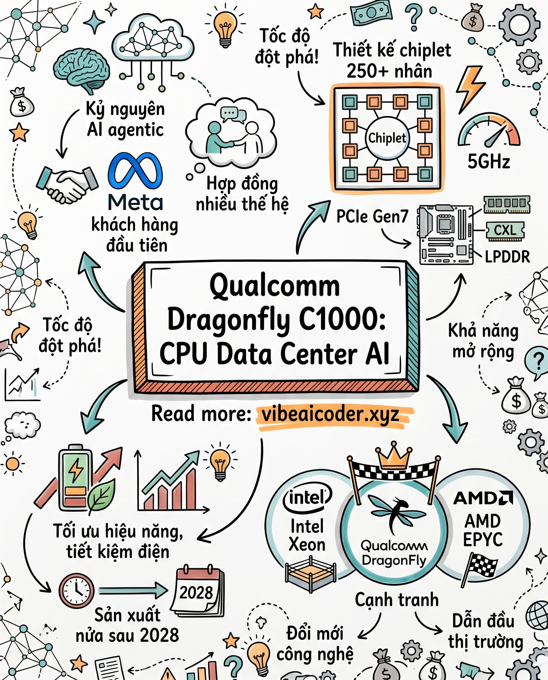💻 Qualcomm Ra Mắt CPU Data Center Đầu Tiên Cho Kỷ Nguyên AI Agentic, Meta Đã Ký Hợp Đồng