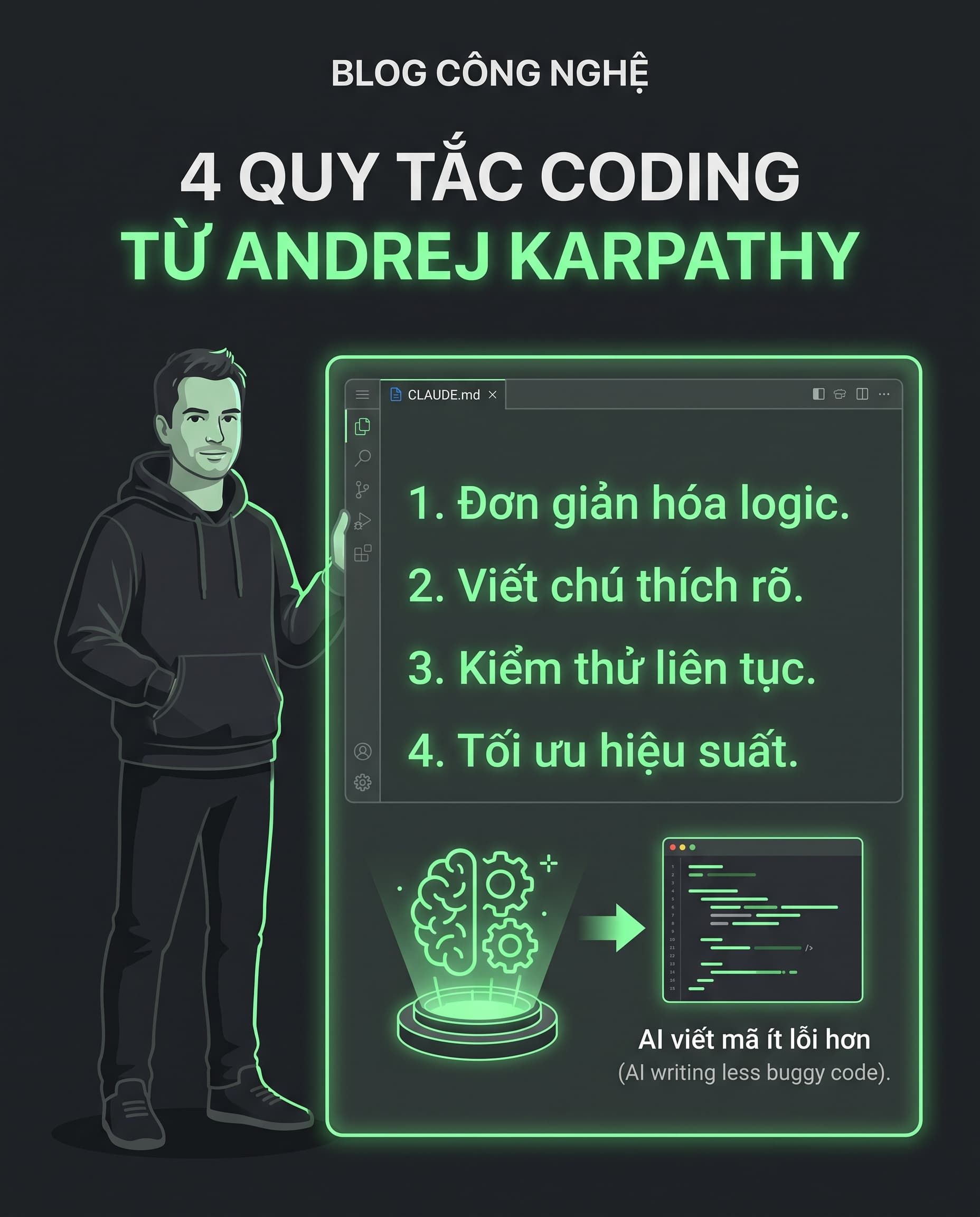 📋 File CLAUDE.md Của Karpathy: 4 Luật Giúp AI Code Ít Sai 30%