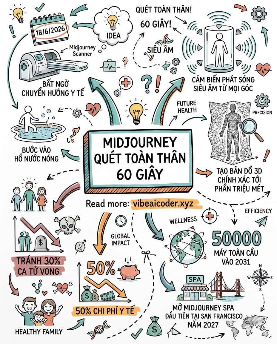 🏥 Midjourney bỏ AI nghệ thuật, chế máy quét toàn thân 60 giây thay thế MRI
