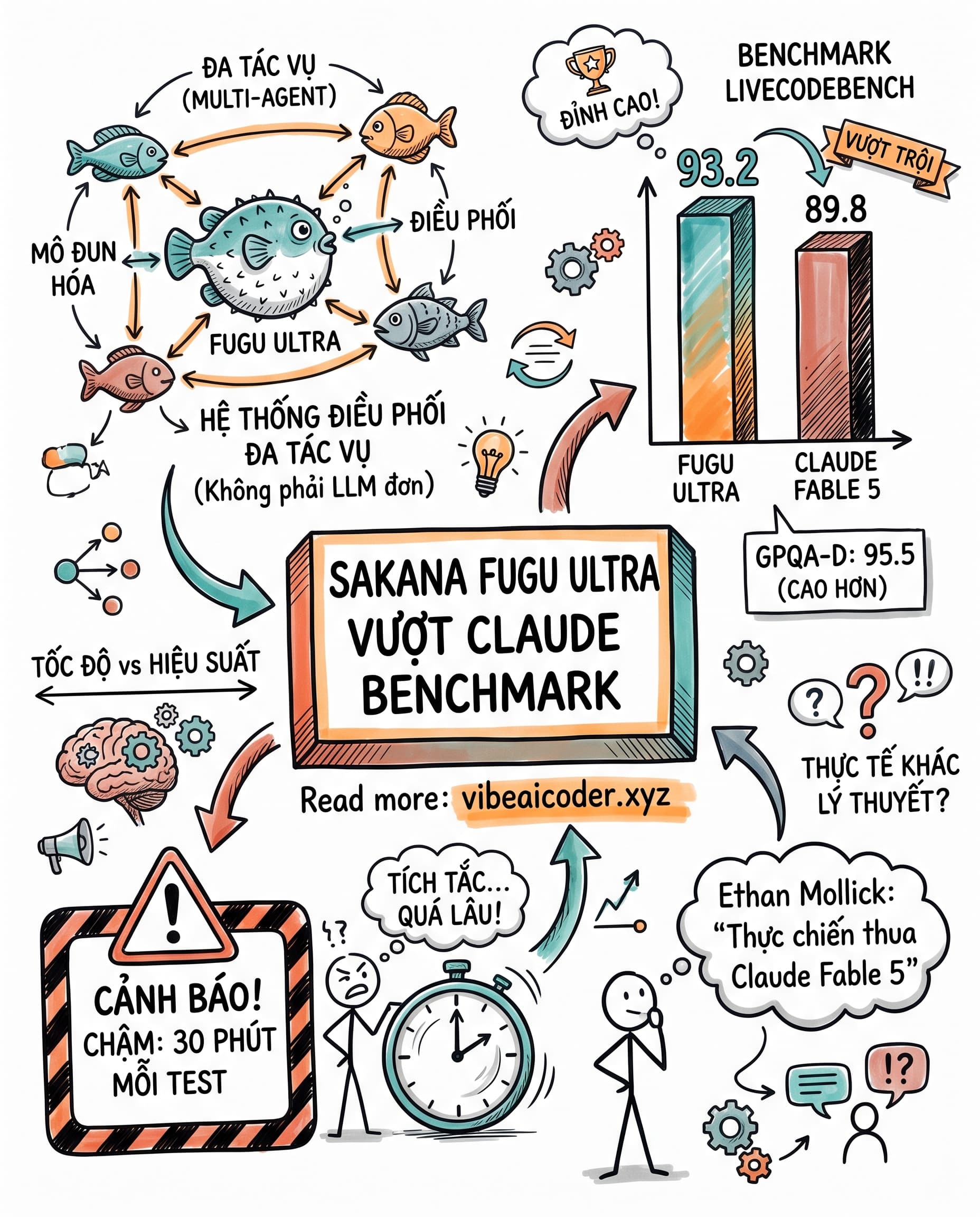 🤖 Fugu Ultra Vượt Claude Fable 5 Trên Benchmark Nhưng Chậm Hơn 30 Phút