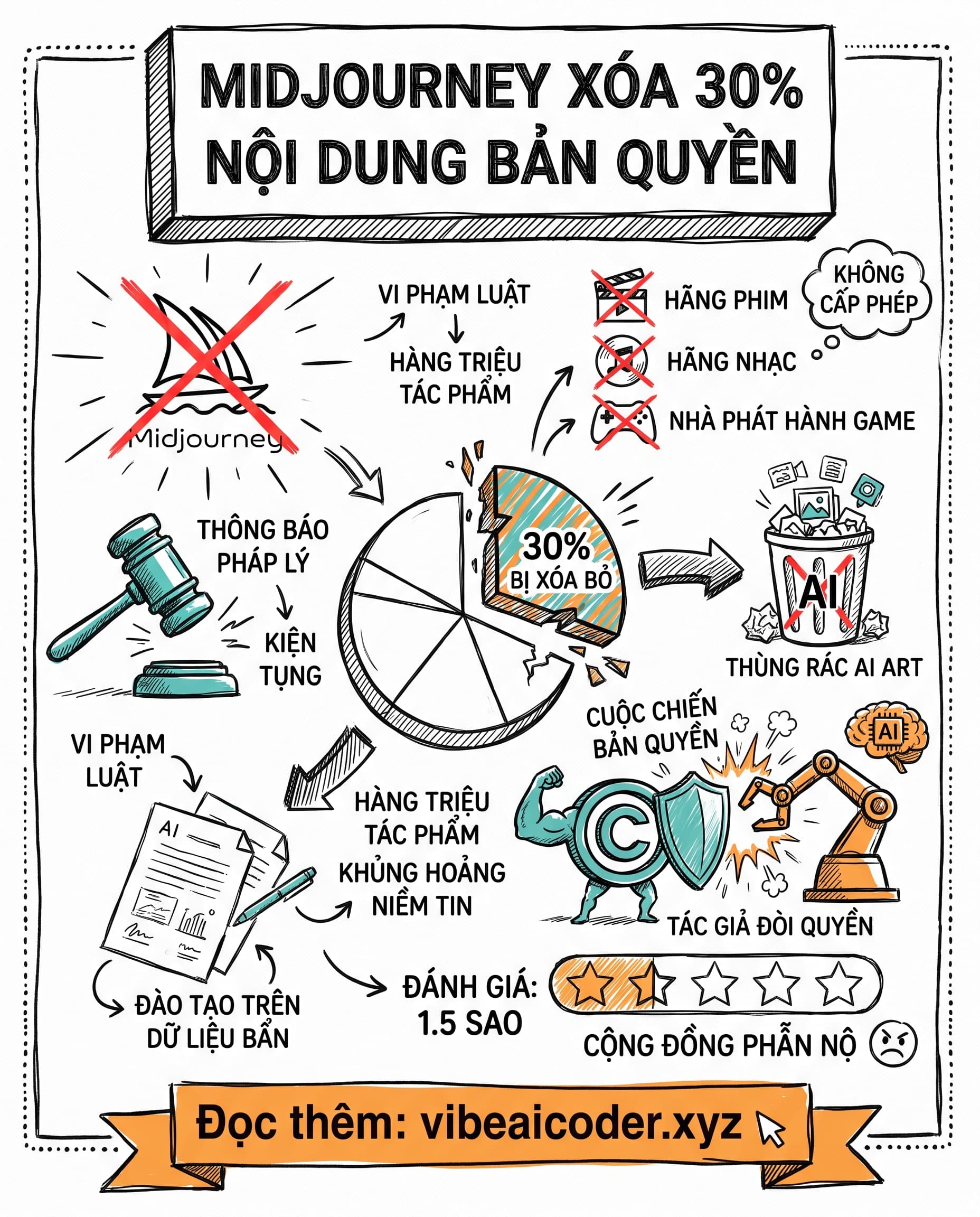 🚨 Midjourney Có Thể Phải Xóa 30% Nội Dung Vì Áp Lực Bản Quyền AI Art