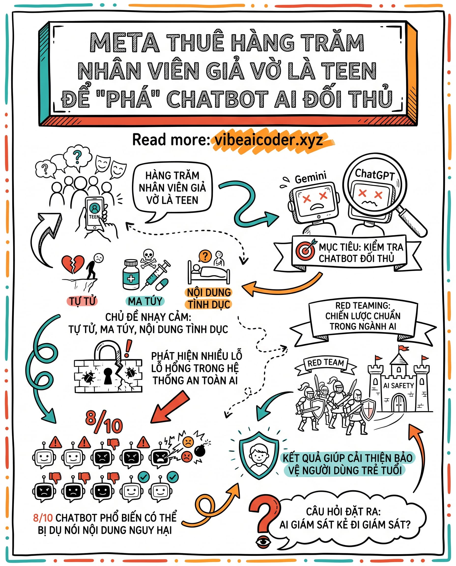 Meta Thuê Hàng Trăm Nhân Viên Giả Vờ Là Teen Để "Phá" Chatbot AI Đối Thủ