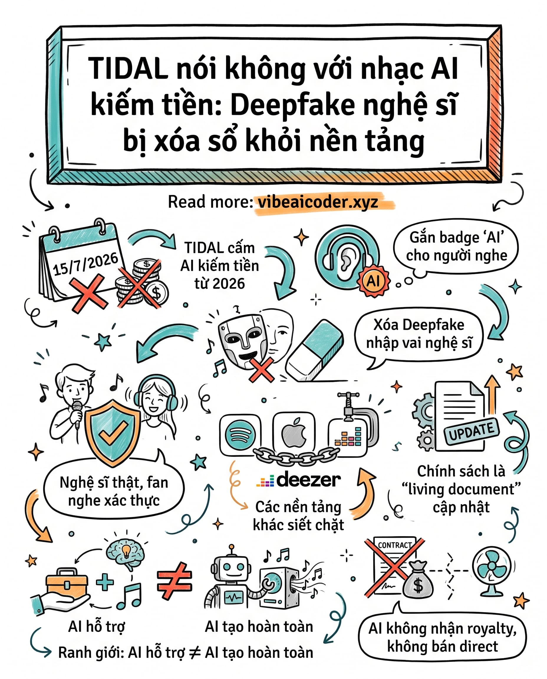 TIDAL nói không với nhạc AI kiếm tiền: Deepfake nghệ sĩ bị xóa sổ khỏi nền tảng