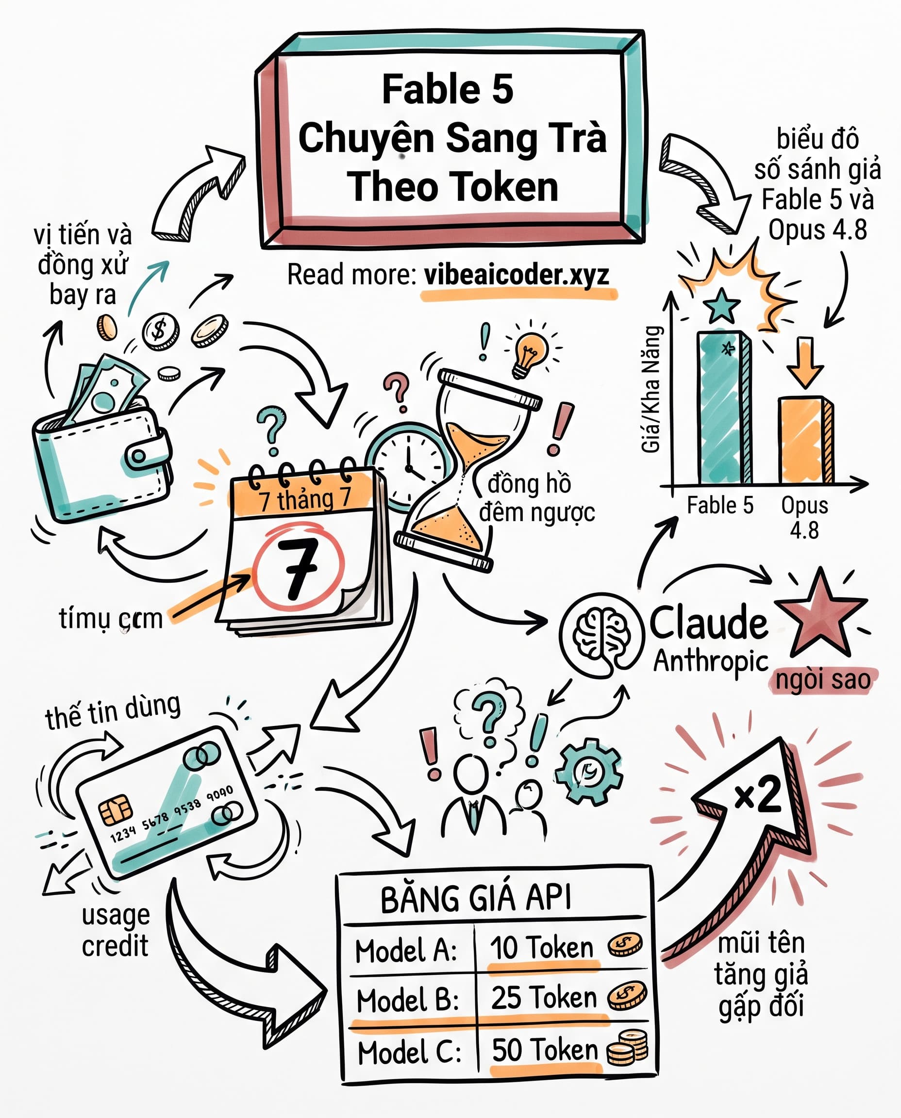 💳 Từ 7/7, dùng Claude Fable 5 sẽ bị trừ tiền theo token thay vì gói subscription