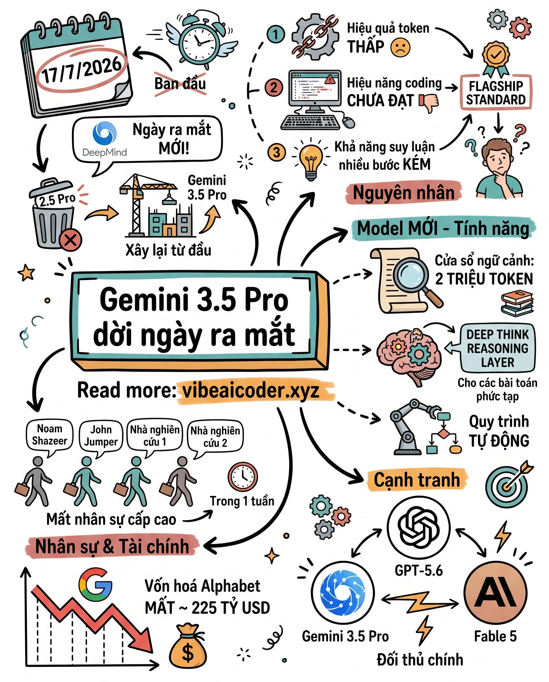 🤖 Gemini 3.5 Pro Trễ Hẹn Vì DeepMind Xây Lại Từ Đầu, Đấu GPT-5.6