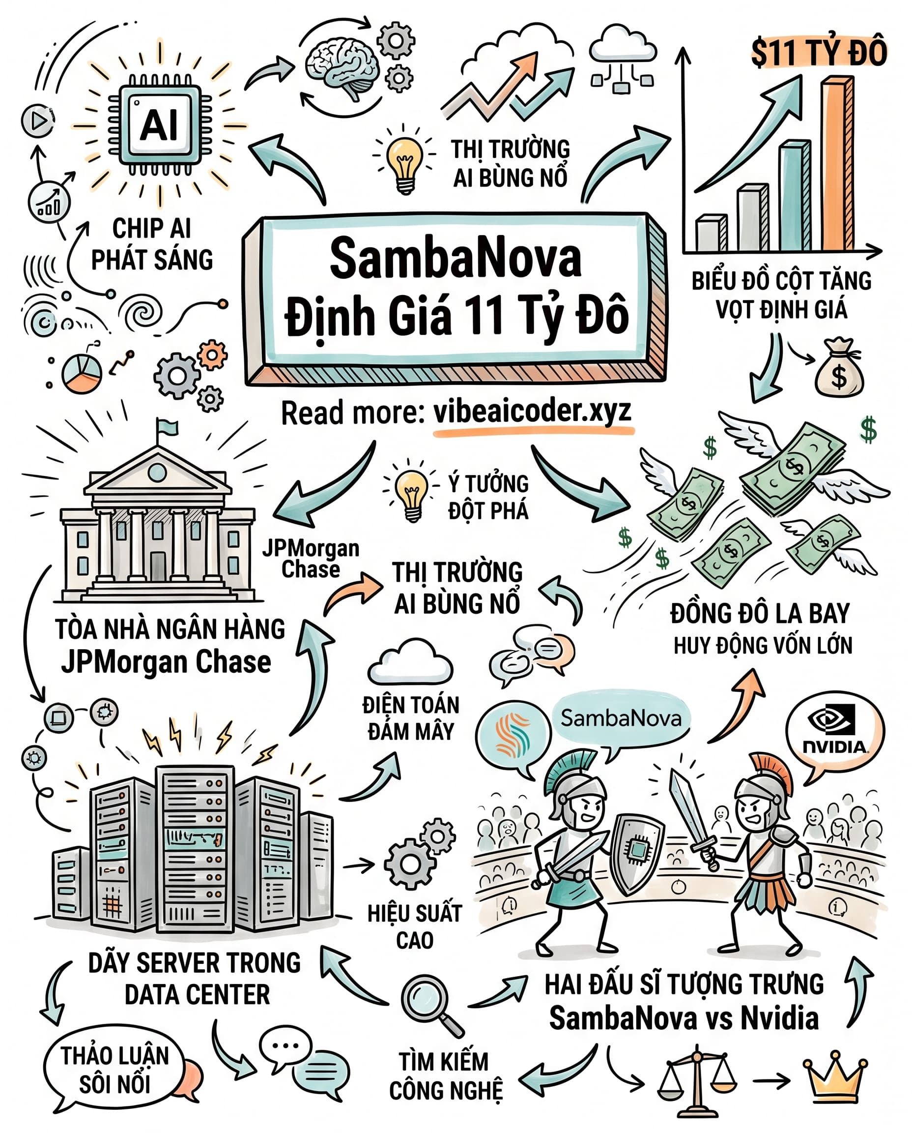 💰 SambaNova Vừa Gọi Vốn 1 Tỷ Đô, Định Giá Vọt Lên 11 Tỷ USD