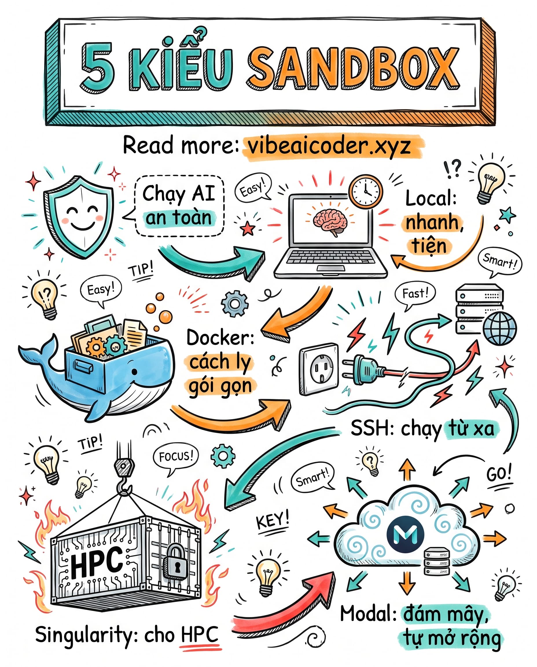 🛡️ 5 Kiểu Sandbox Của Hermes: Chạy AI Agent An Toàn Với Local, Docker, SSH, Singularity Và Modal
