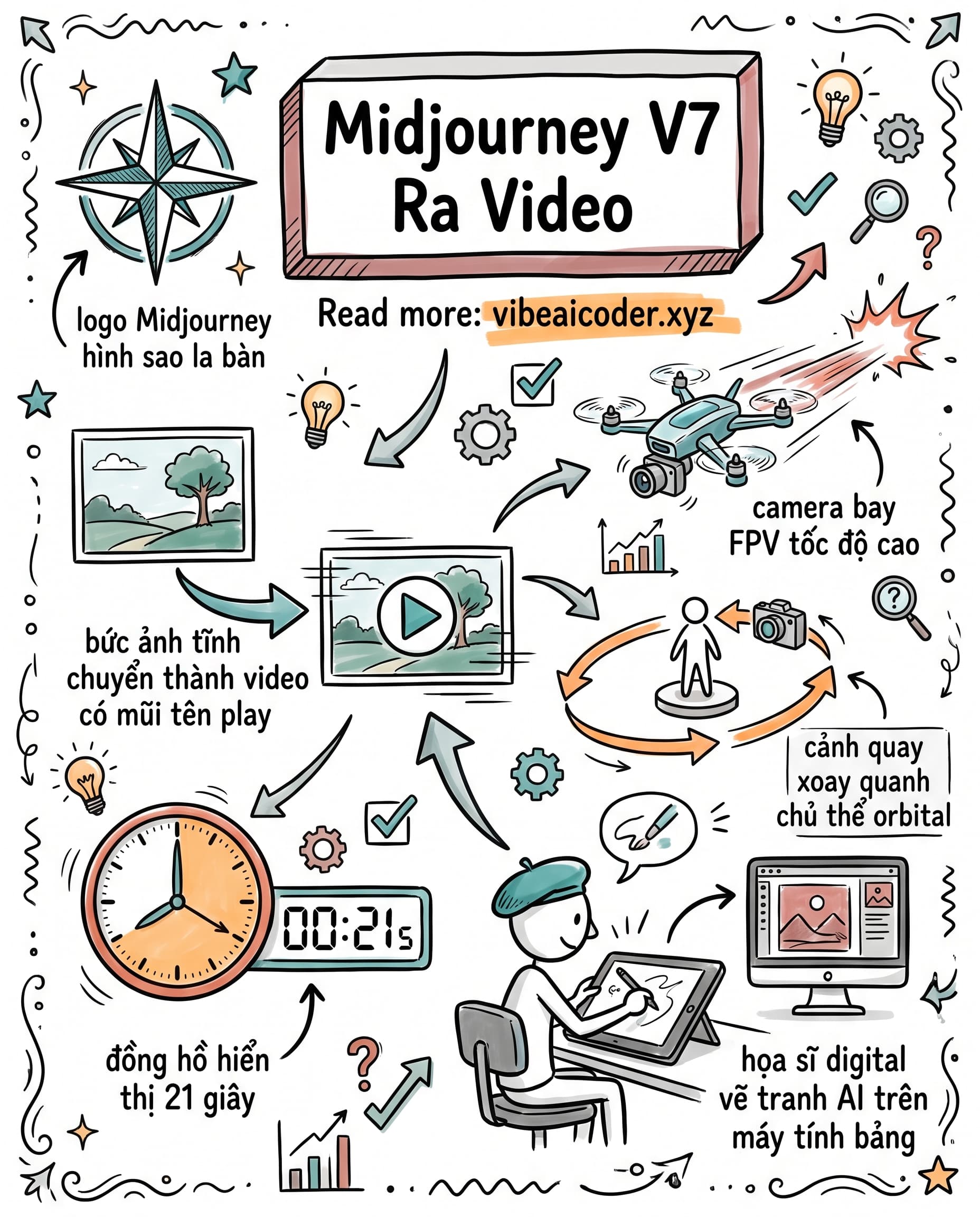 Midjourney V7 Biết Làm Video, Ảnh Tĩnh Giờ Bay Lượn 21 Giây