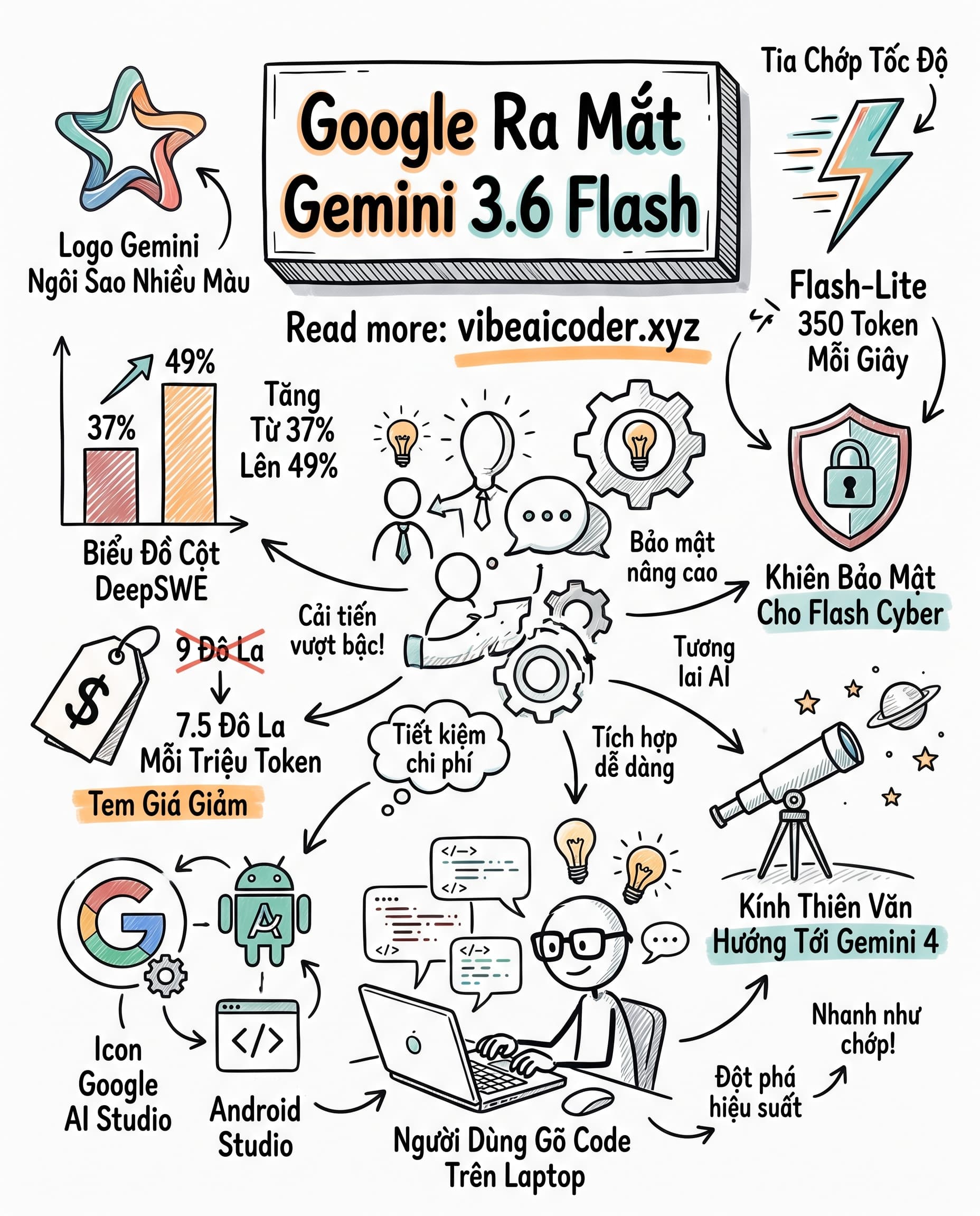 ⚡ Google ra mắt Gemini 3.6 Flash, giảm giá gần 20% cho dev