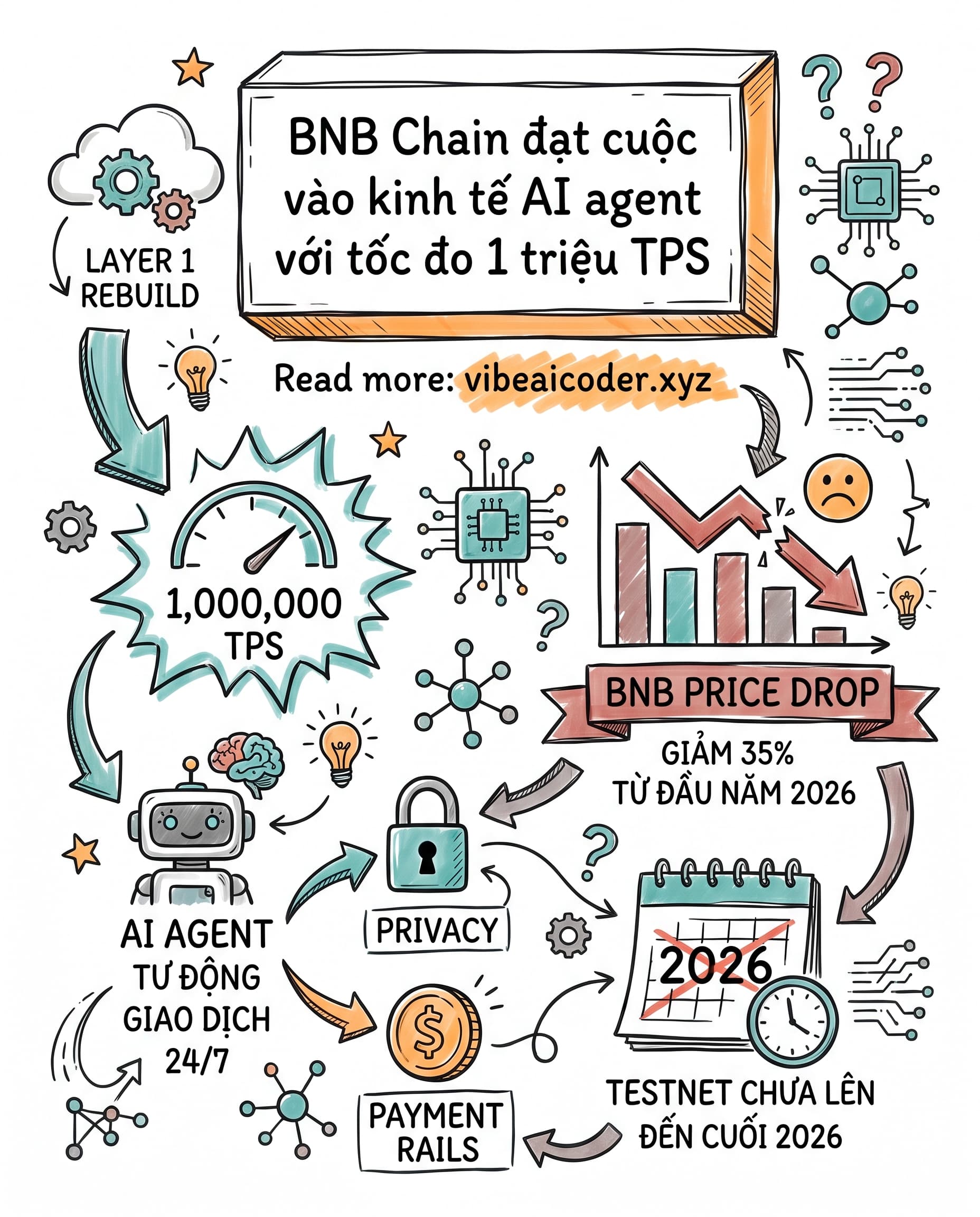 🚀 BNB Chain đặt cược 1 triệu TPS và ví AI tự thanh toán 24/7