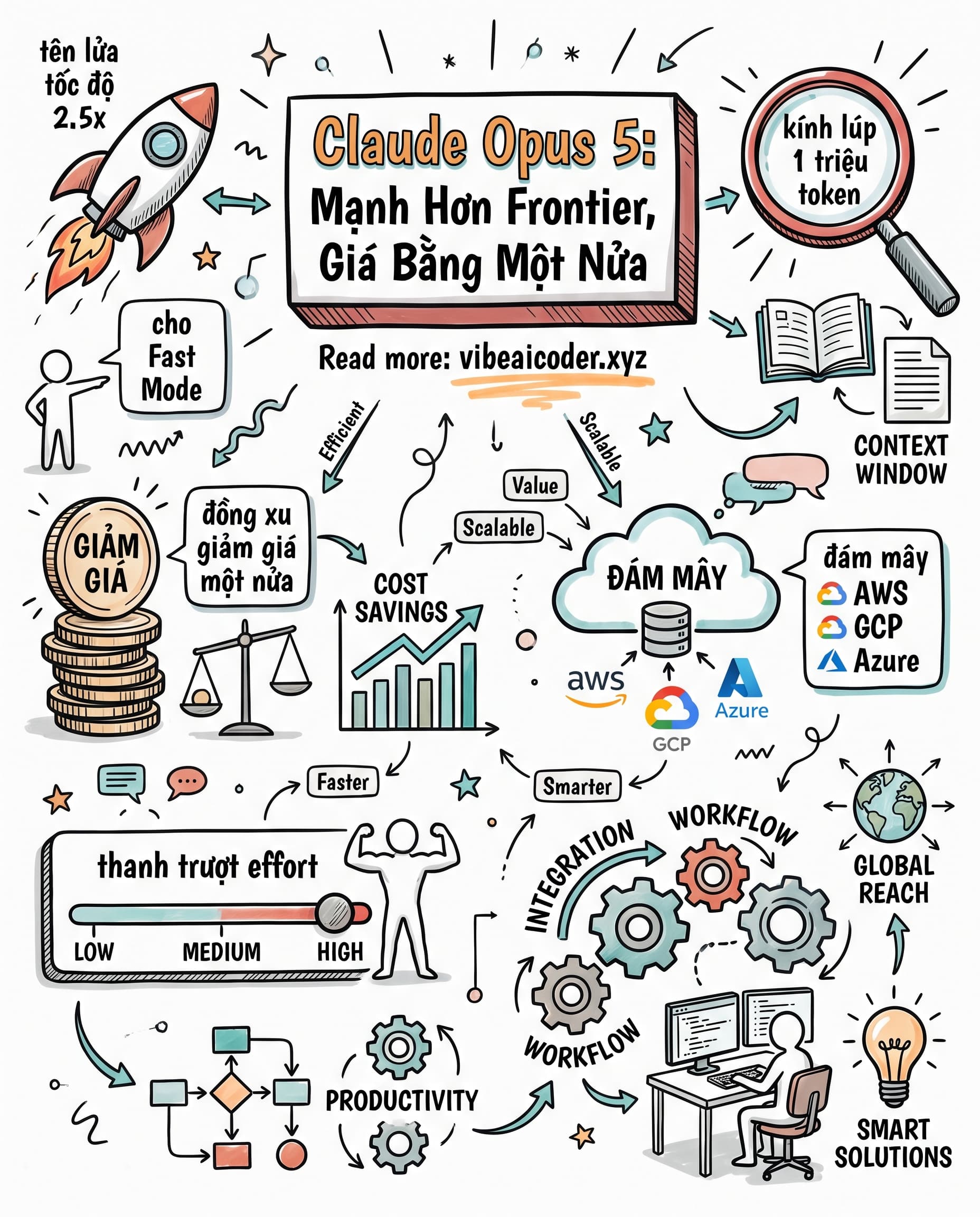 ⚡ Claude Opus 5: sức mạnh gần frontier, giá chỉ bằng nửa