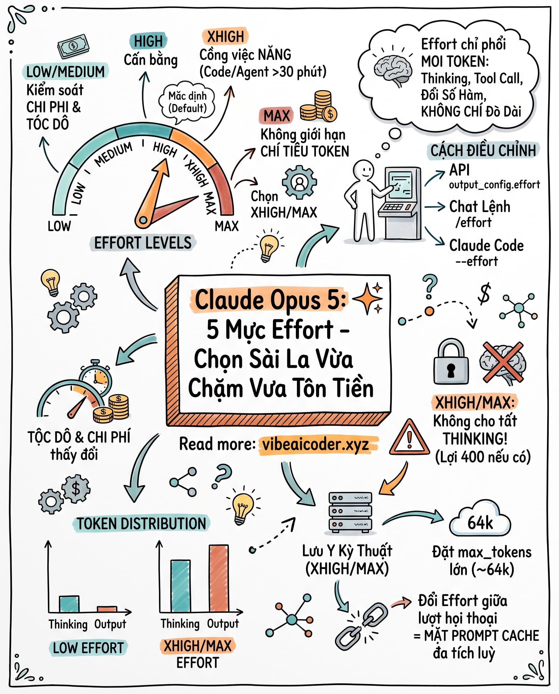 ⚙️ Chỉnh Effort Claude Opus 5 sai là vừa chậm vừa tốn tiền oan