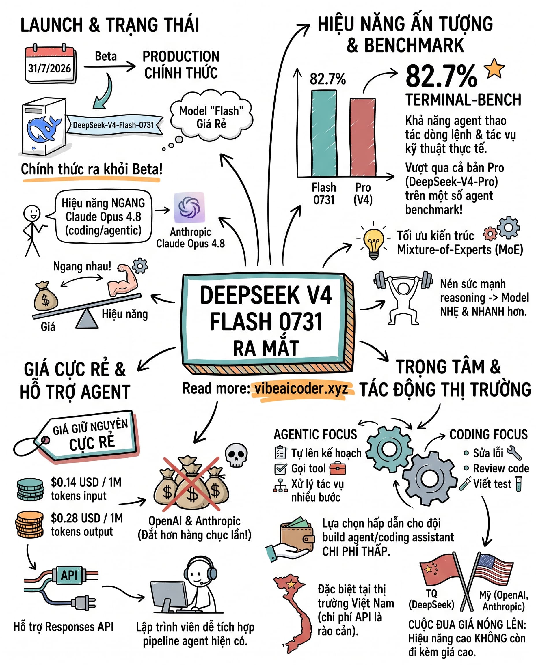 🚀 DeepSeek Tung Bản Flash Đạt 82.7% Terminal-Bench, Giá Rẻ Hơn Chục Lần