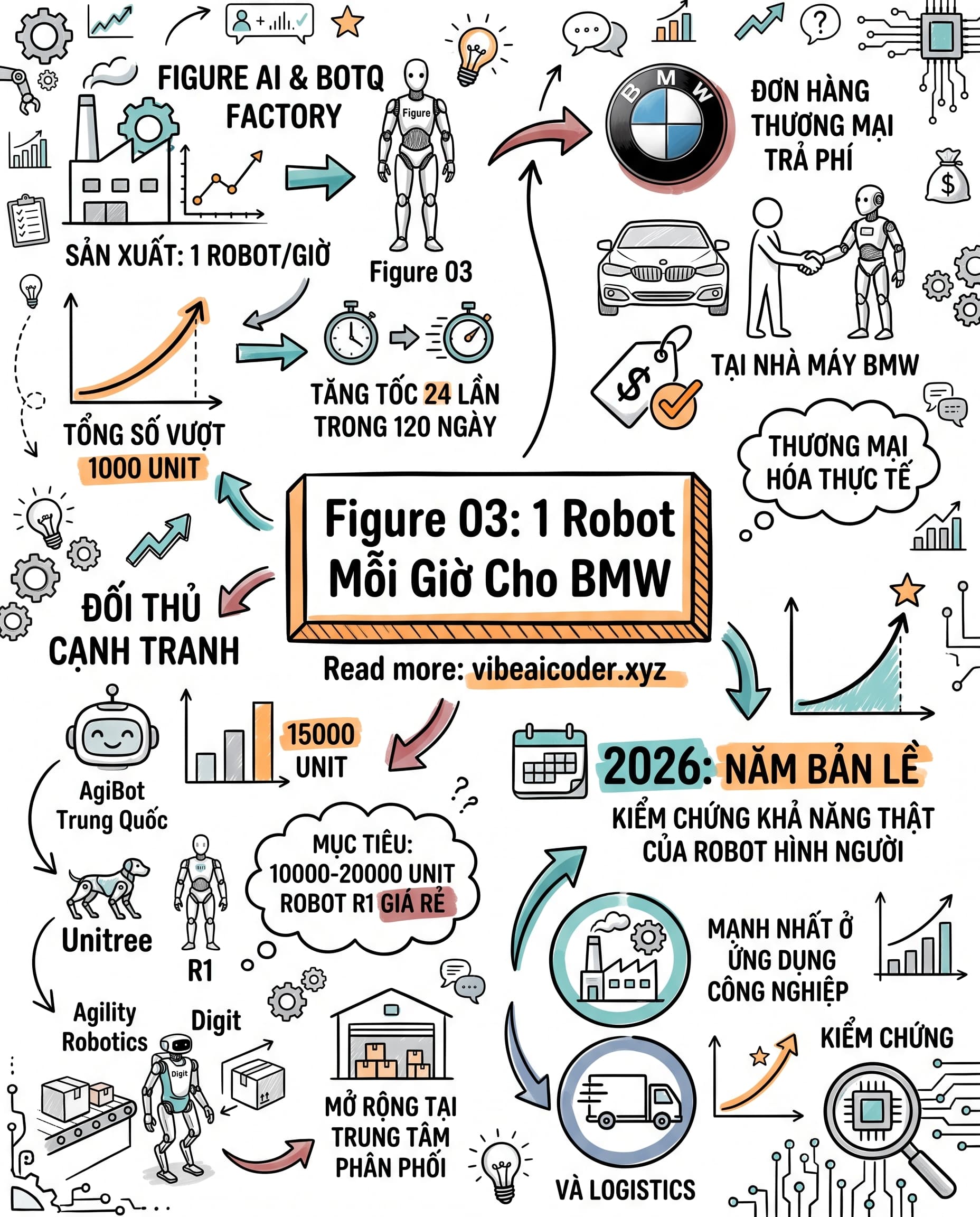 🤖 Figure 03 xuất xưởng 1 robot mỗi giờ, đã làm việc thật cho BMW