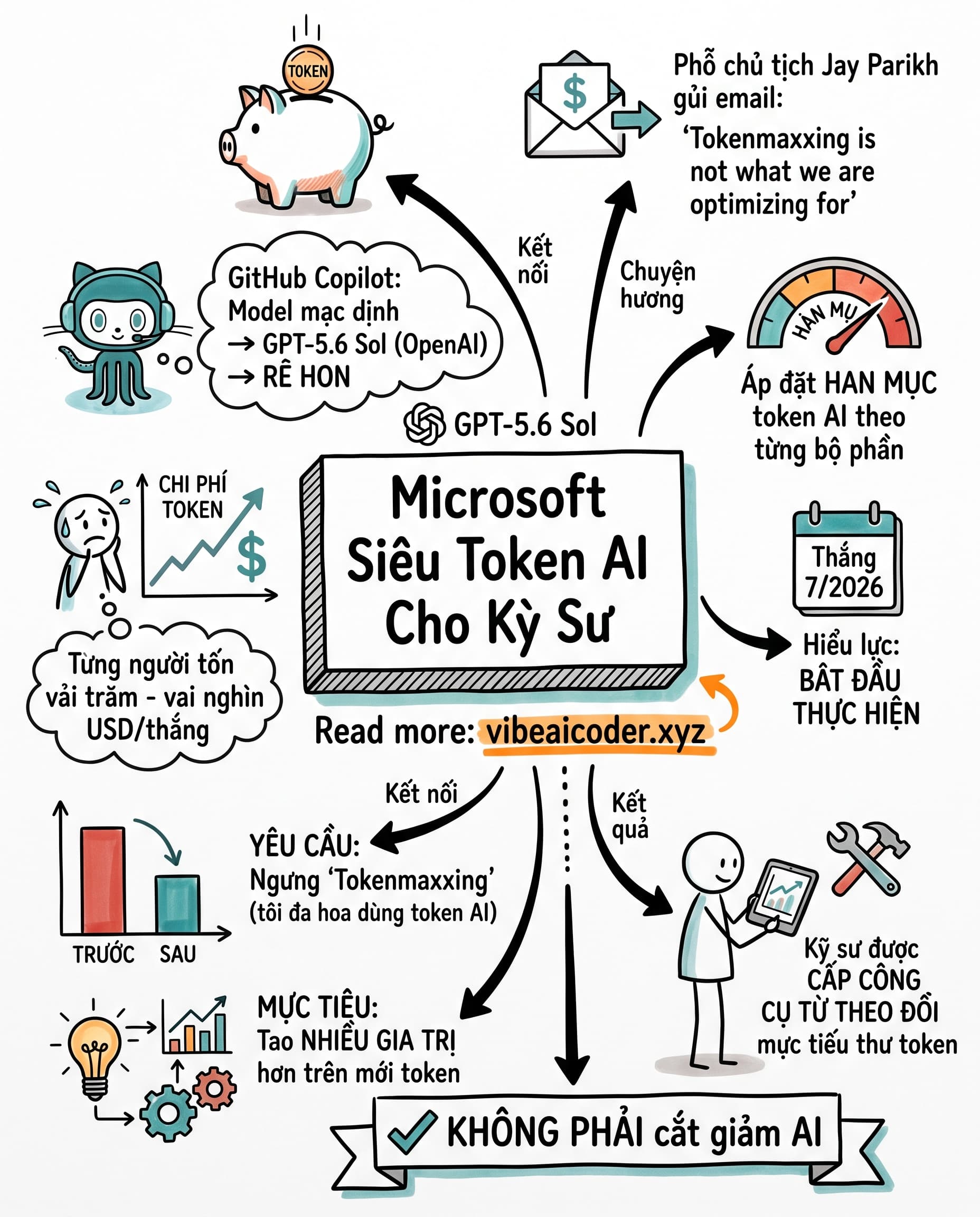 🤖 Microsoft giới hạn token AI, buộc kỹ sư bỏ thói quen đốt tiền vô tội vạ