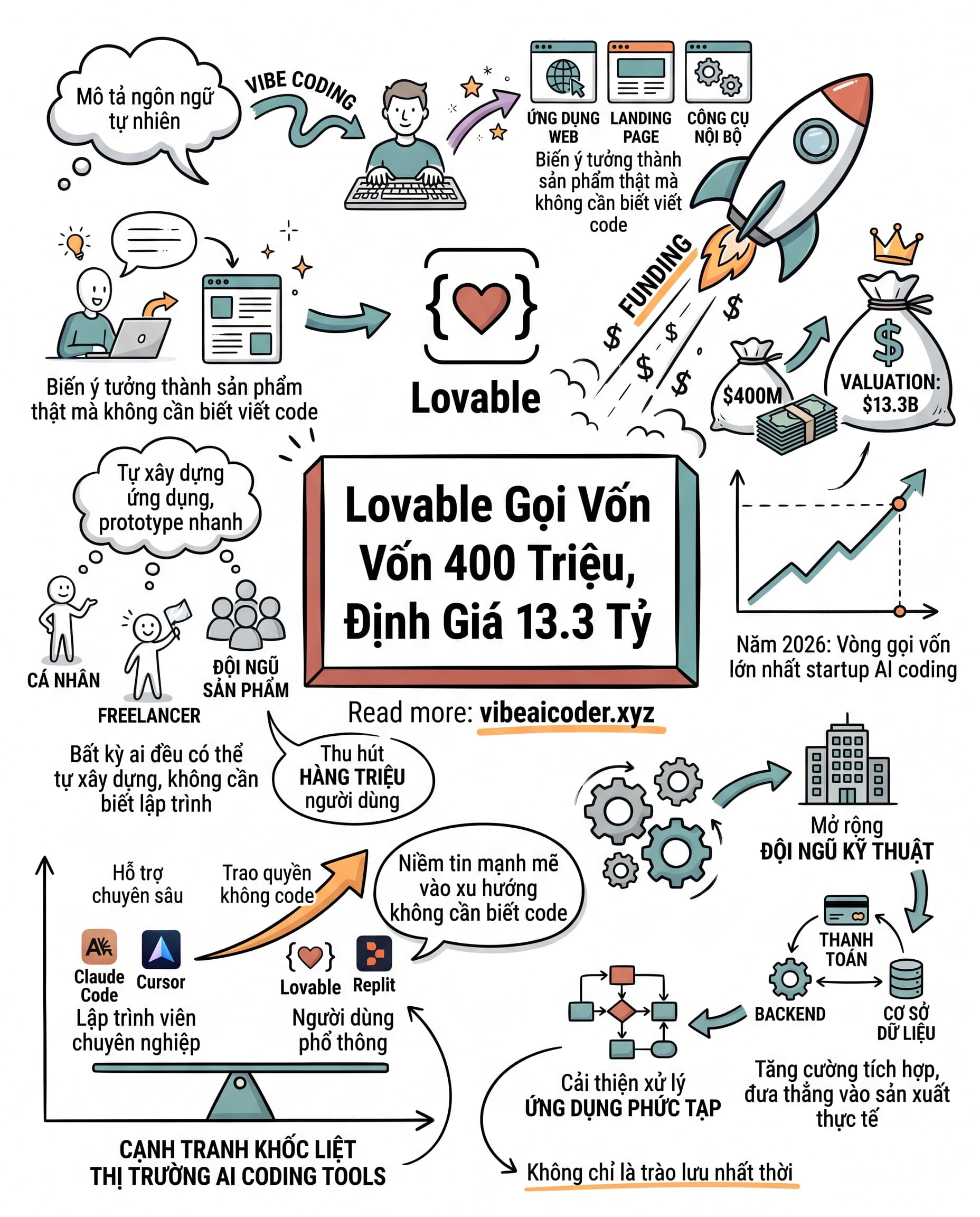 🚀 Lovable Gọi Vốn 400 Triệu Đô, Định Giá Vọt Lên 13.3 Tỷ Đô