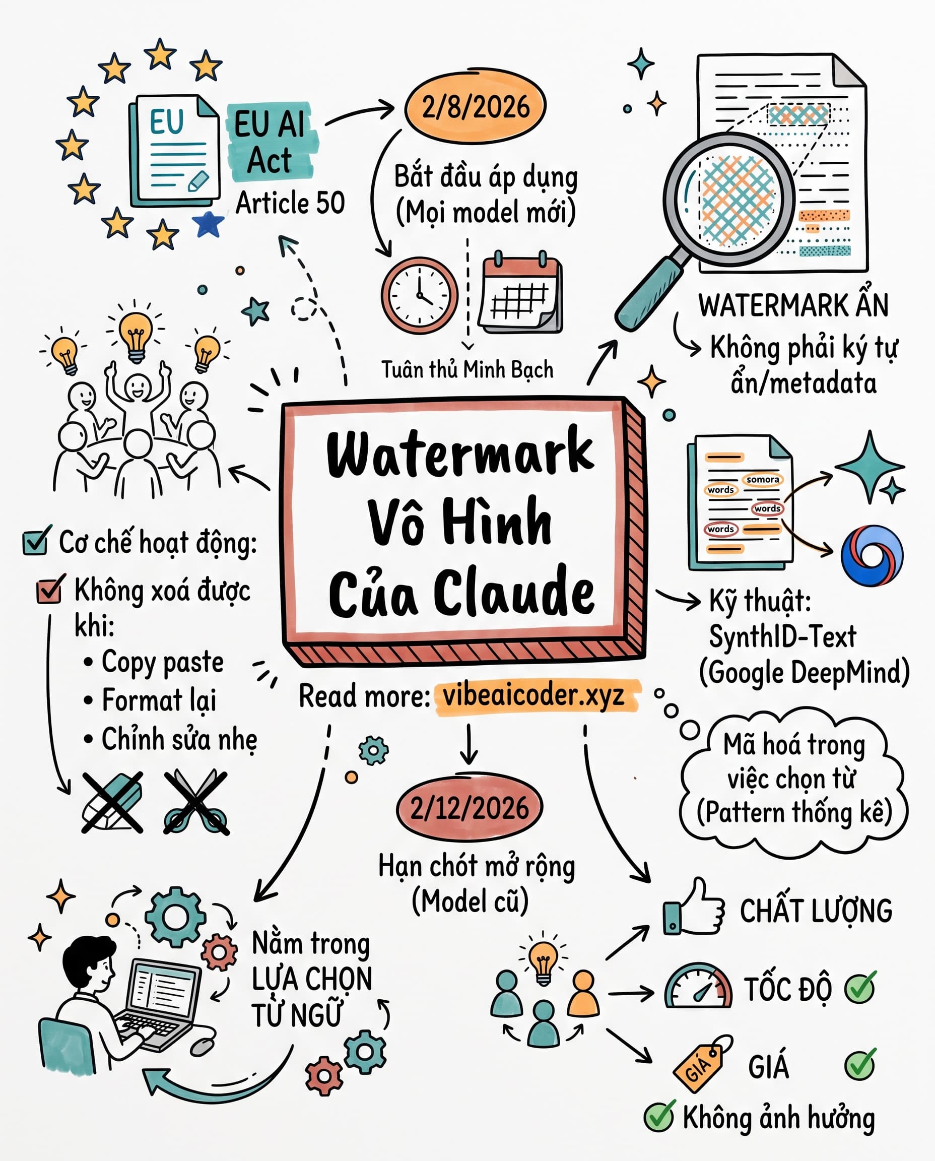 🔍 Claude Giờ Gắn Watermark Vô Hình, Copy Paste Kiểu Gì Cũng Không Xoá Được