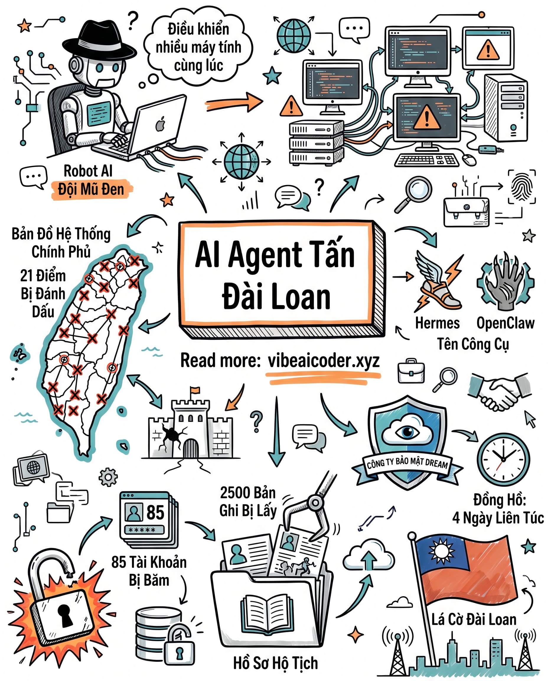 🚨 AI Agent Tự Hành Tấn Công Chính Phủ Đài Loan: Bài Học Bảo Mật Mới