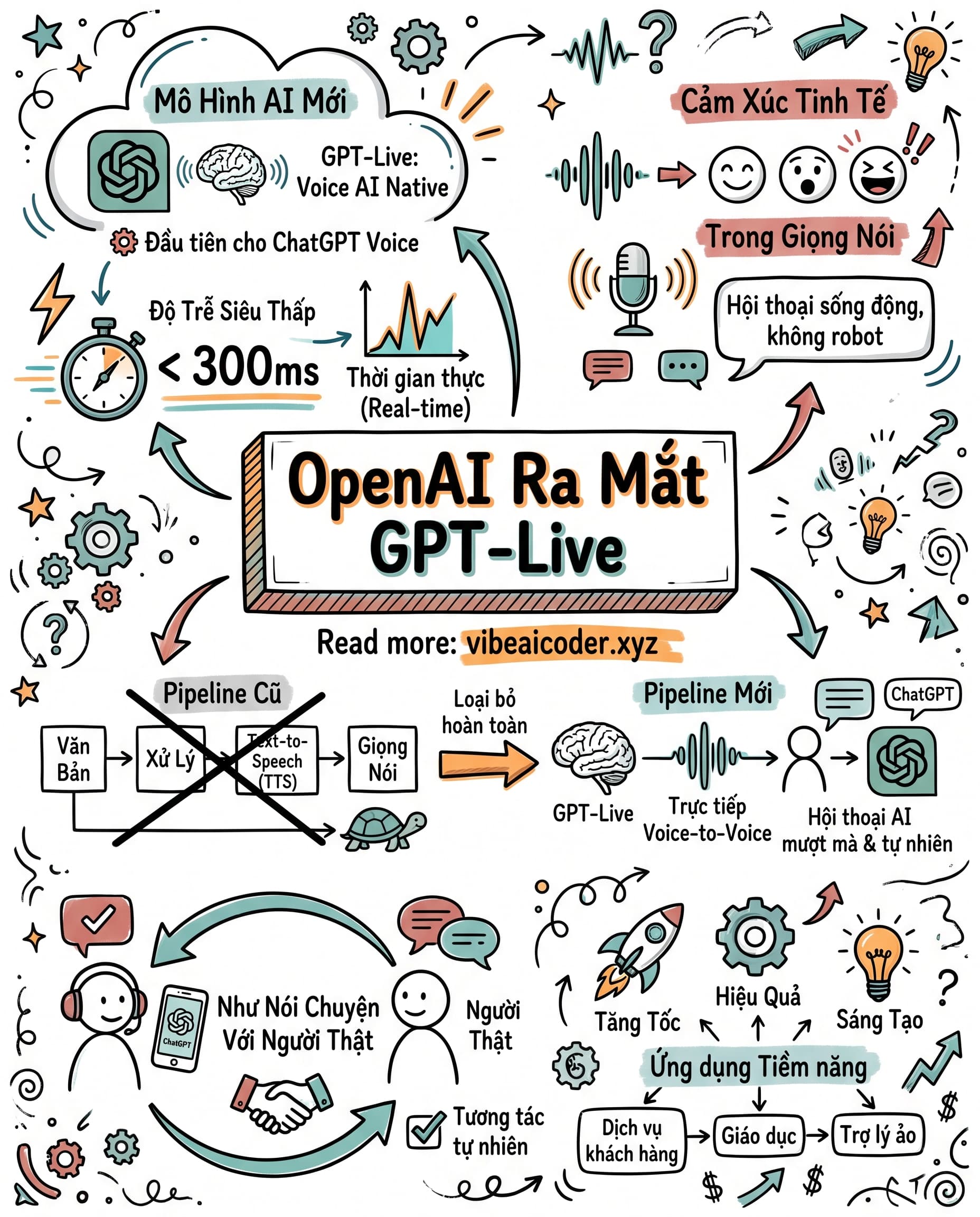🎙️ OpenAI ra mắt GPT-Live, giọng nói AI phản hồi dưới 300ms như người thật