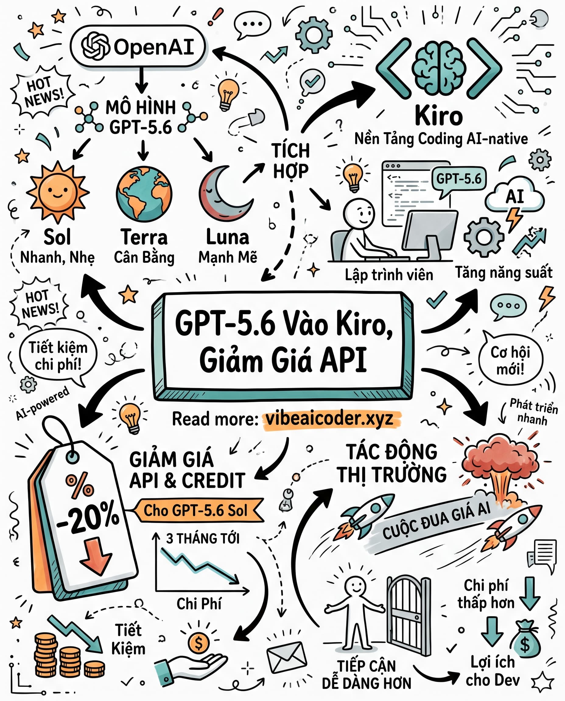 🚀 GPT-5.6 vào Kiro, OpenAI giảm giá API Sol hơn 20% cho dân dev