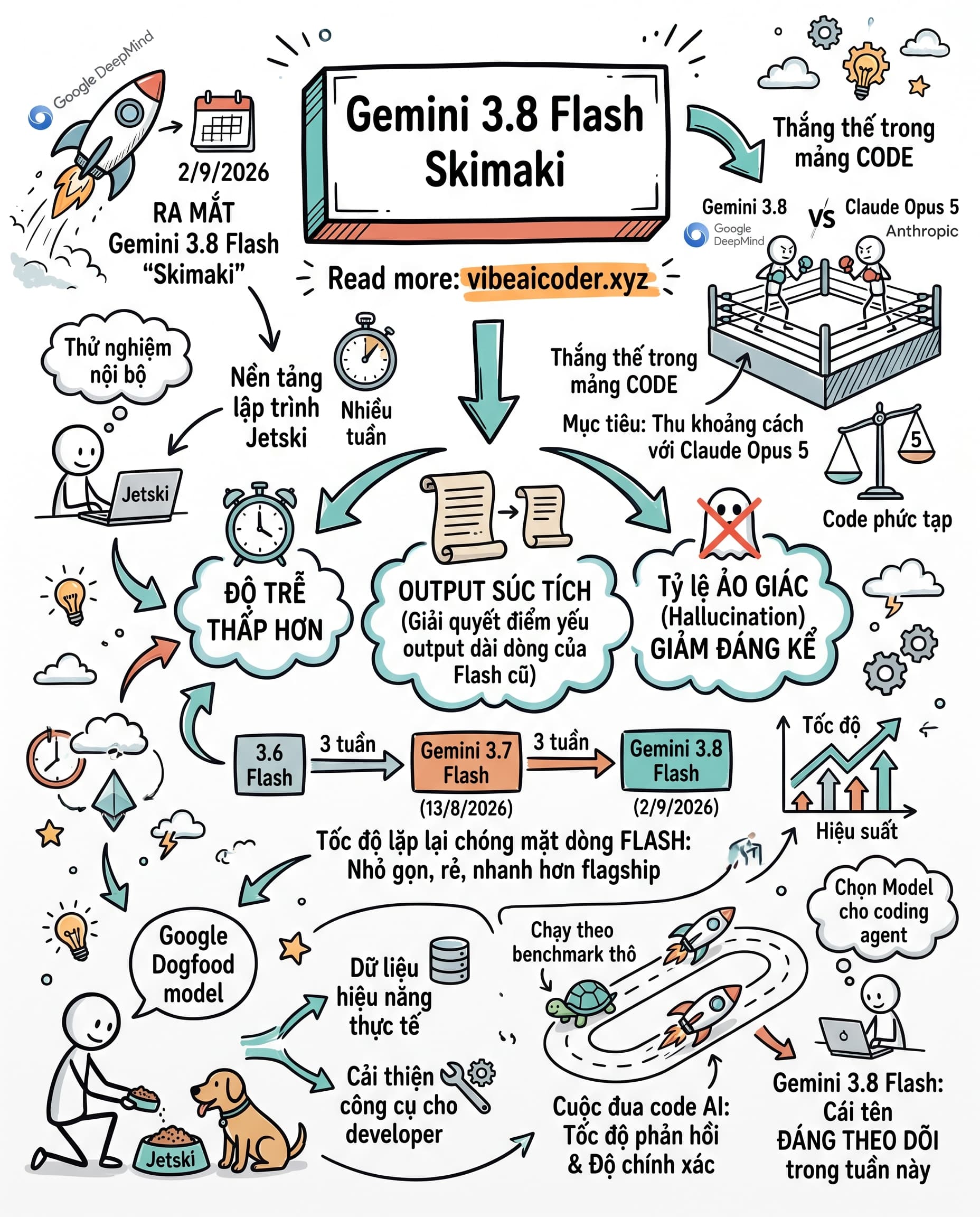 🚀 Gemini 3.8 Flash "Skimaki" vượt Claude Opus 5 trong test code nội bộ Google
