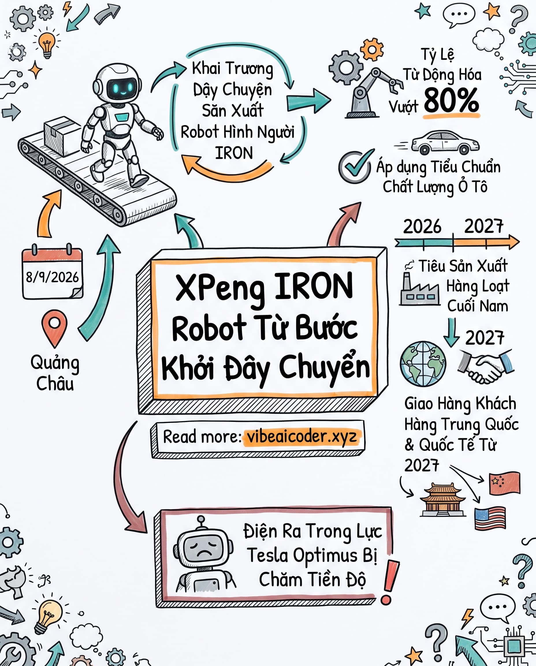 🤖 XPeng IRON tự bước khỏi dây chuyền, bỏ xa Tesla Optimus đang chậm tiến độ