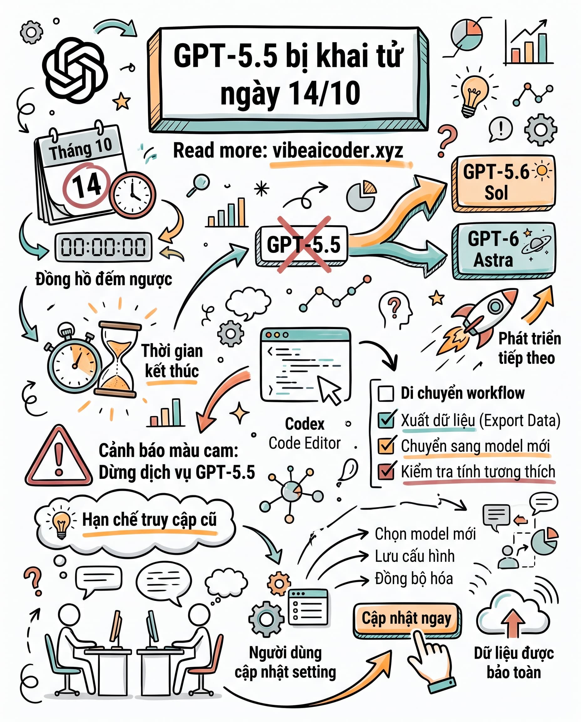 ⏳ Sắp mất GPT-5.5: cách chuyển ChatGPT Work và Codex sang model mới không gián đoạn