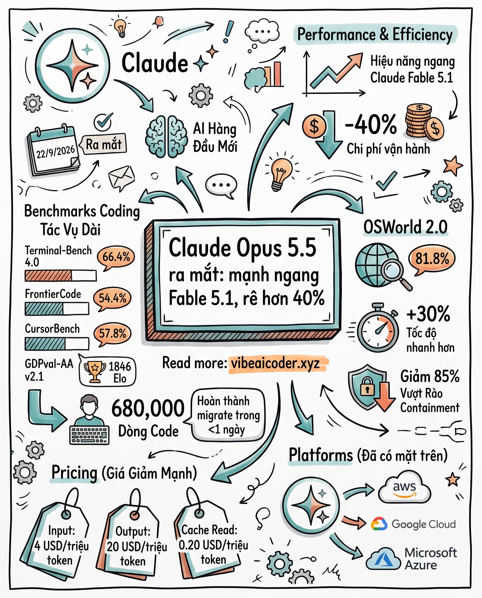 🚀 Claude Opus 5.5 ra mắt: ngang Fable 5.1, rẻ hơn 40%