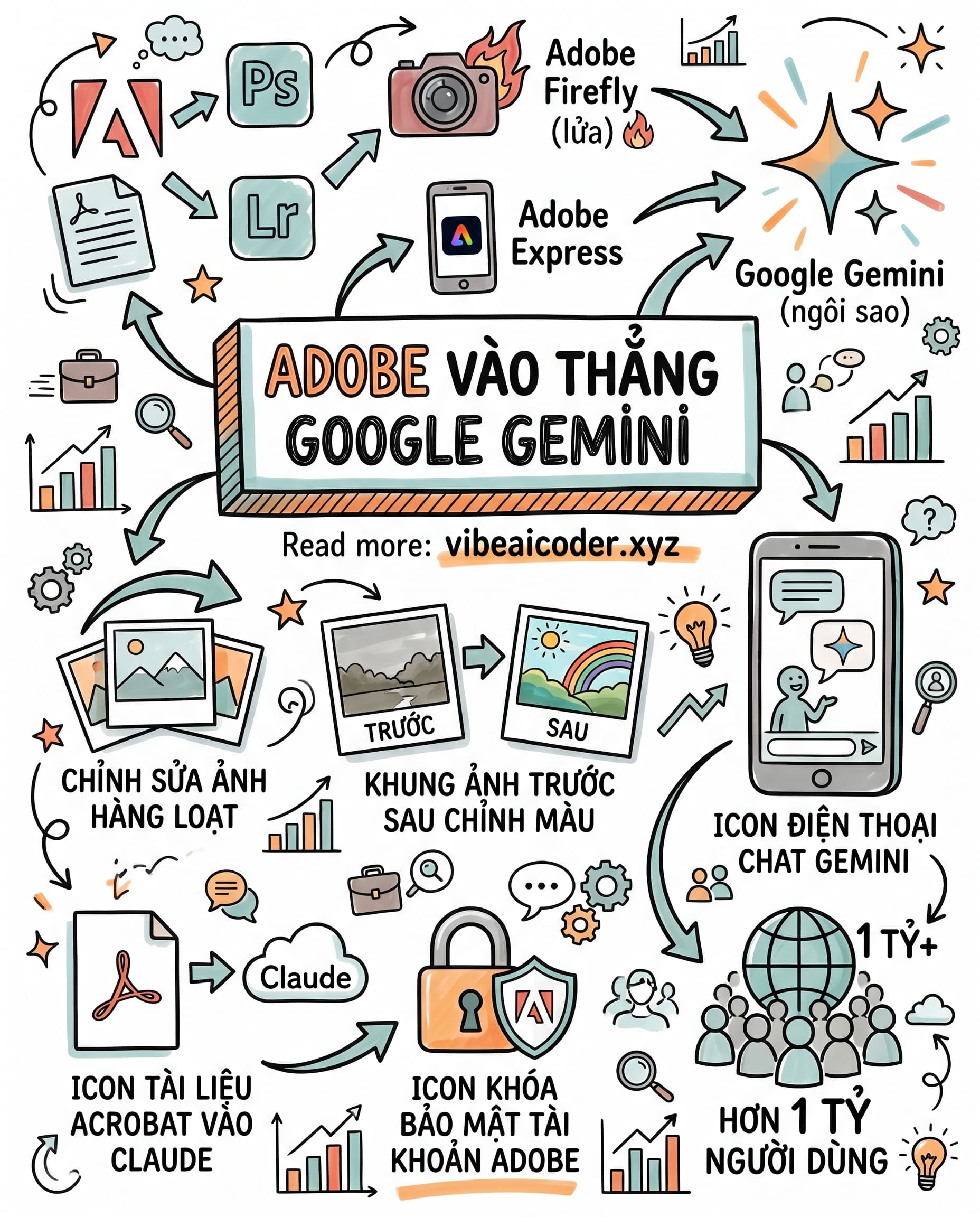 🎨 Photoshop Và Lightroom Giờ Nằm Ngay Trong Gemini, Không Cần Mở App Nữa
