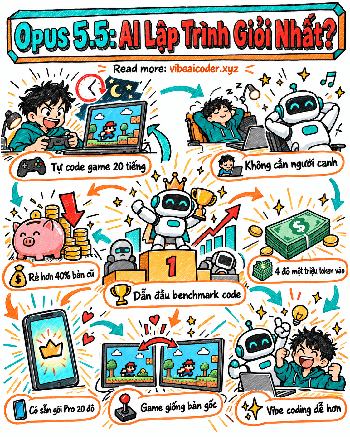 Opus 5.5 tự code một tựa game suốt 20 tiếng: vì sao nhiều người gọi đây là AI lập trình giỏi nhất lúc này