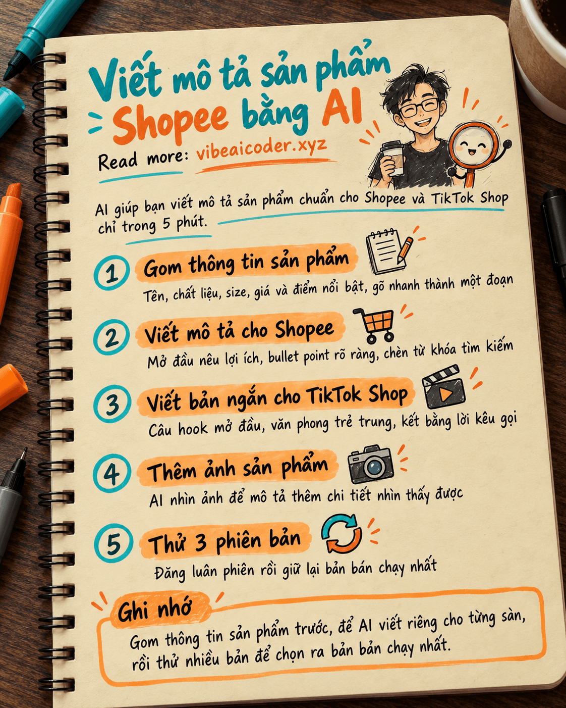 Dùng AI viết mô tả sản phẩm Shopee, TikTok Shop chuẩn trong 5 phút