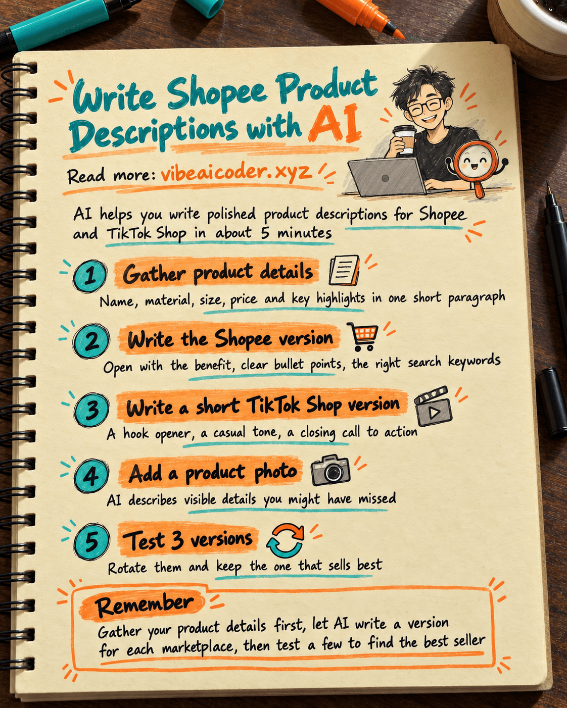 Write Shopee, TikTok Shop Product Descriptions with AI in 5 Minutes