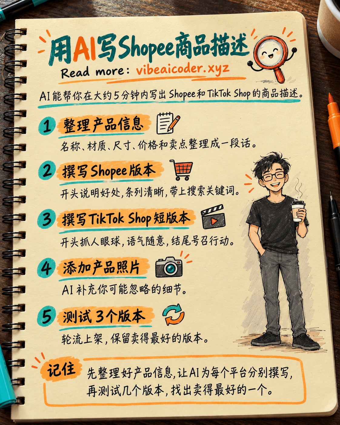 用AI在5分钟内写出Shopee、TikTok Shop商品描述