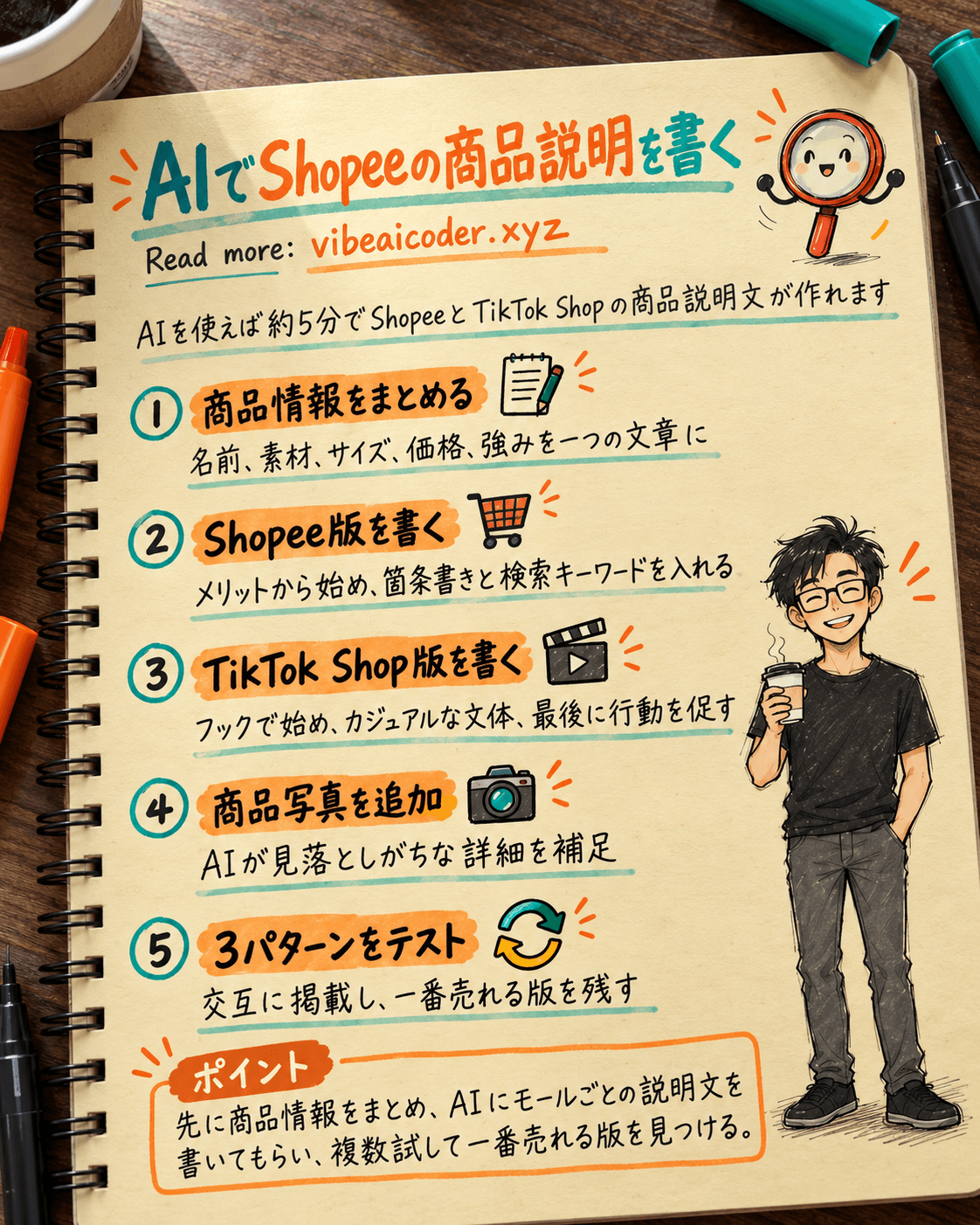 AIで5分でShopee、TikTok Shopの商品説明を書く方法