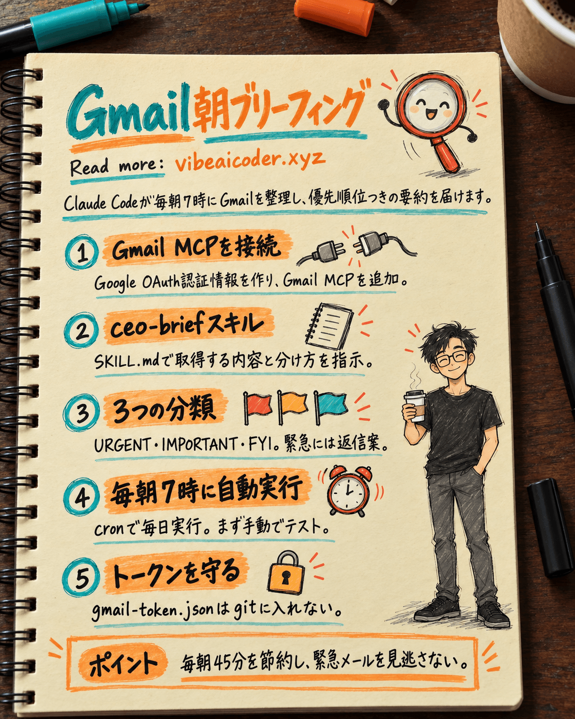 📧 Claude CodeでGmailを自動整理:多忙なCEOのための毎朝ブリーフィング構築ガイド