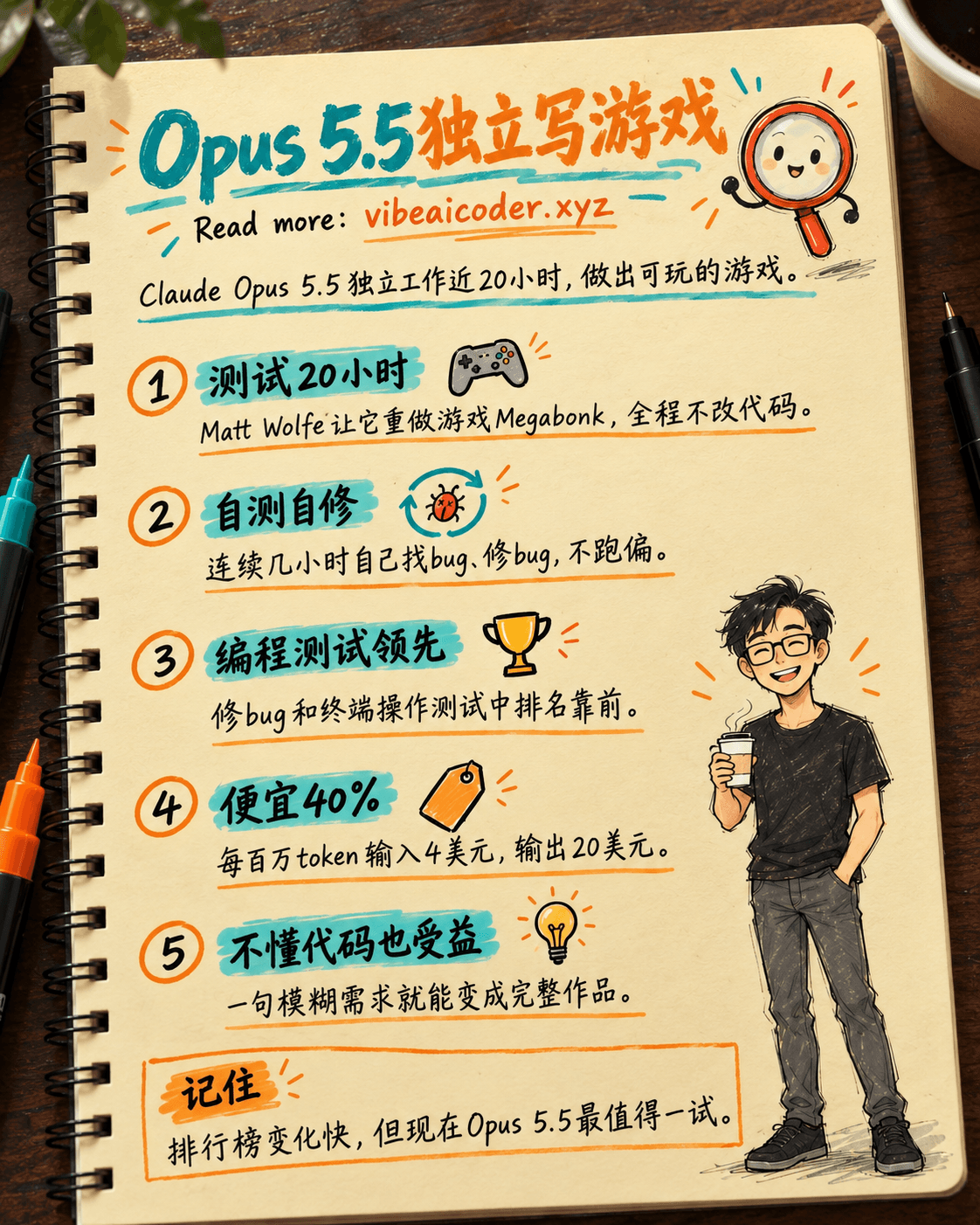 Opus 5.5独自写代码20小时做出一款完整游戏,不少人称它是目前最强的编程AI