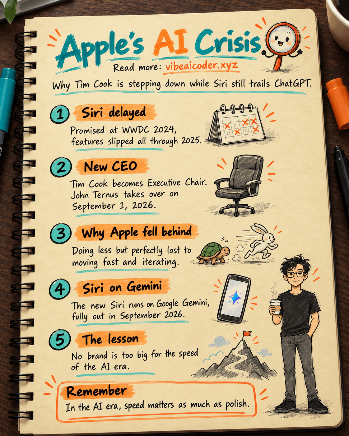 🍎 Apple's AI Crisis: Tim Cook Steps Down, Siri Still Trails ChatGPT