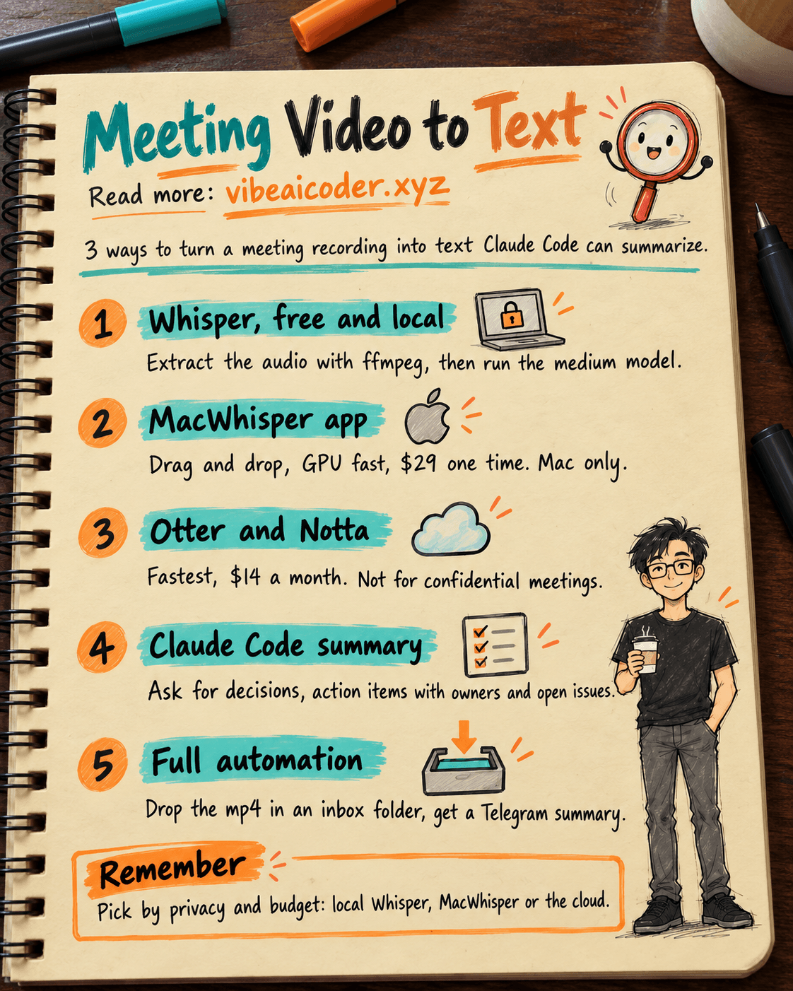 🎙️ Convert Meeting Video to Text for Claude Code: 3 Solutions from Free to Pro