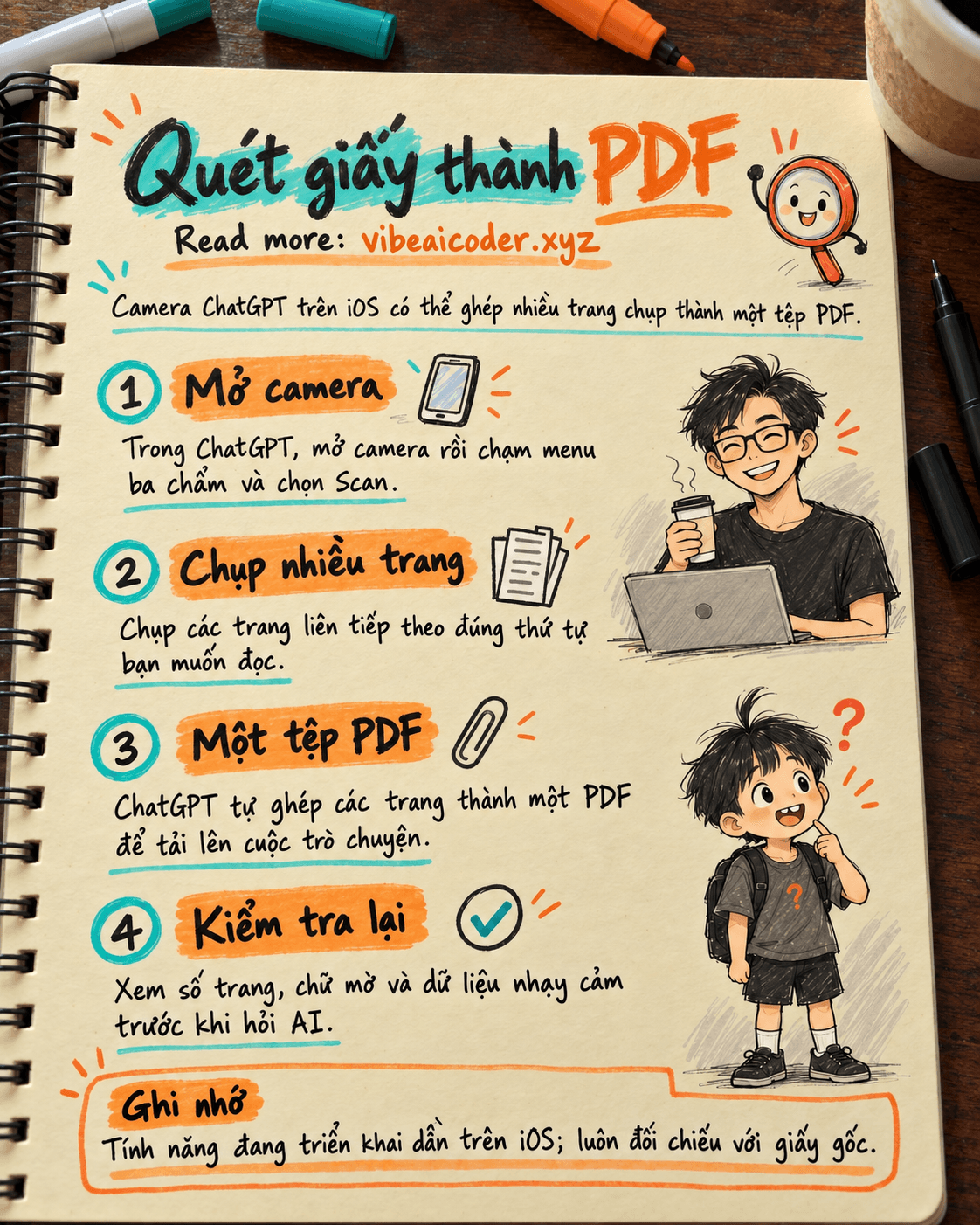 📄 ChatGPT quét nhiều trang thành một PDF trên iPhone