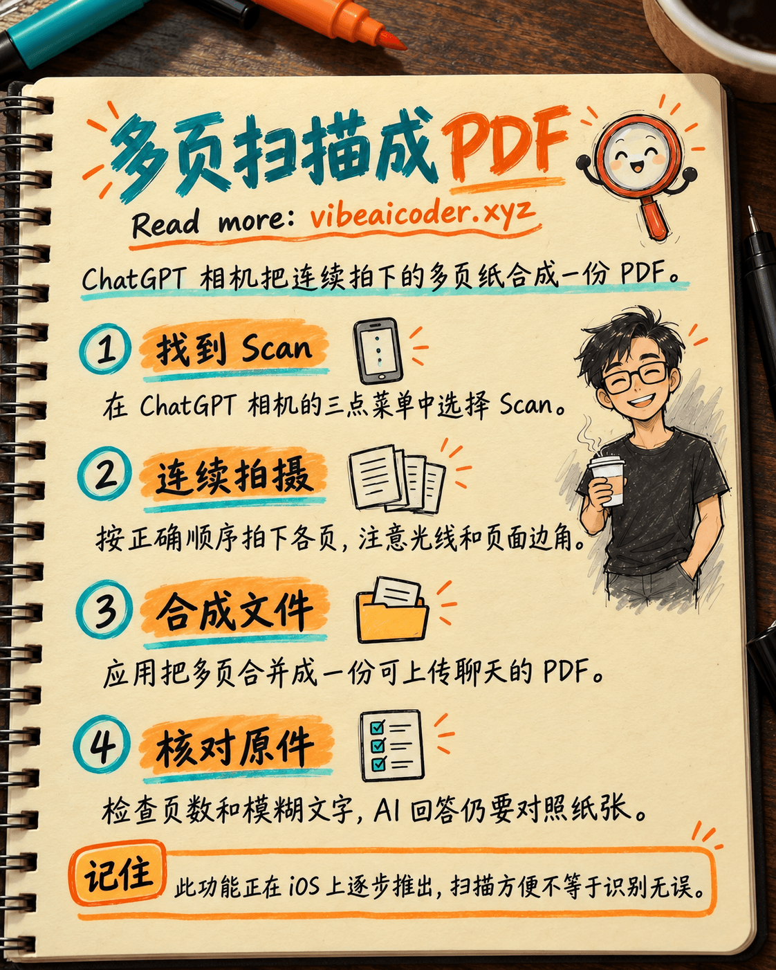 📄 ChatGPT 在 iPhone 上将多页扫描成 PDF